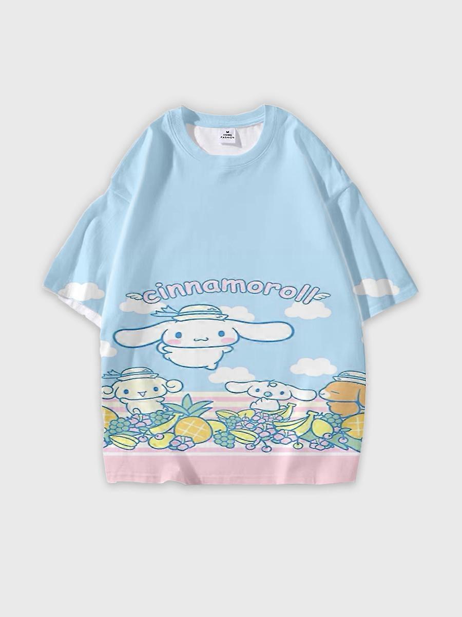 T-shirt round neck Cartoon Pattern loose short sleeve E2494