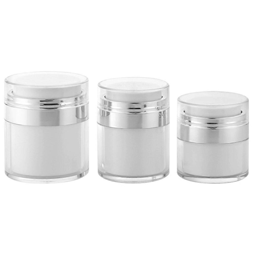 Portable White Plastic Cosmetic Containers with Excellent Airtightness for Home Use 3pcs