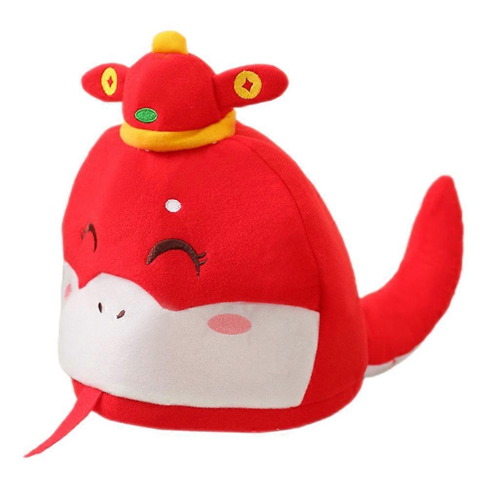 Funny Stuffed Animal Hat with Unique Snake Design for Party in Red Color Plush PP Cotton