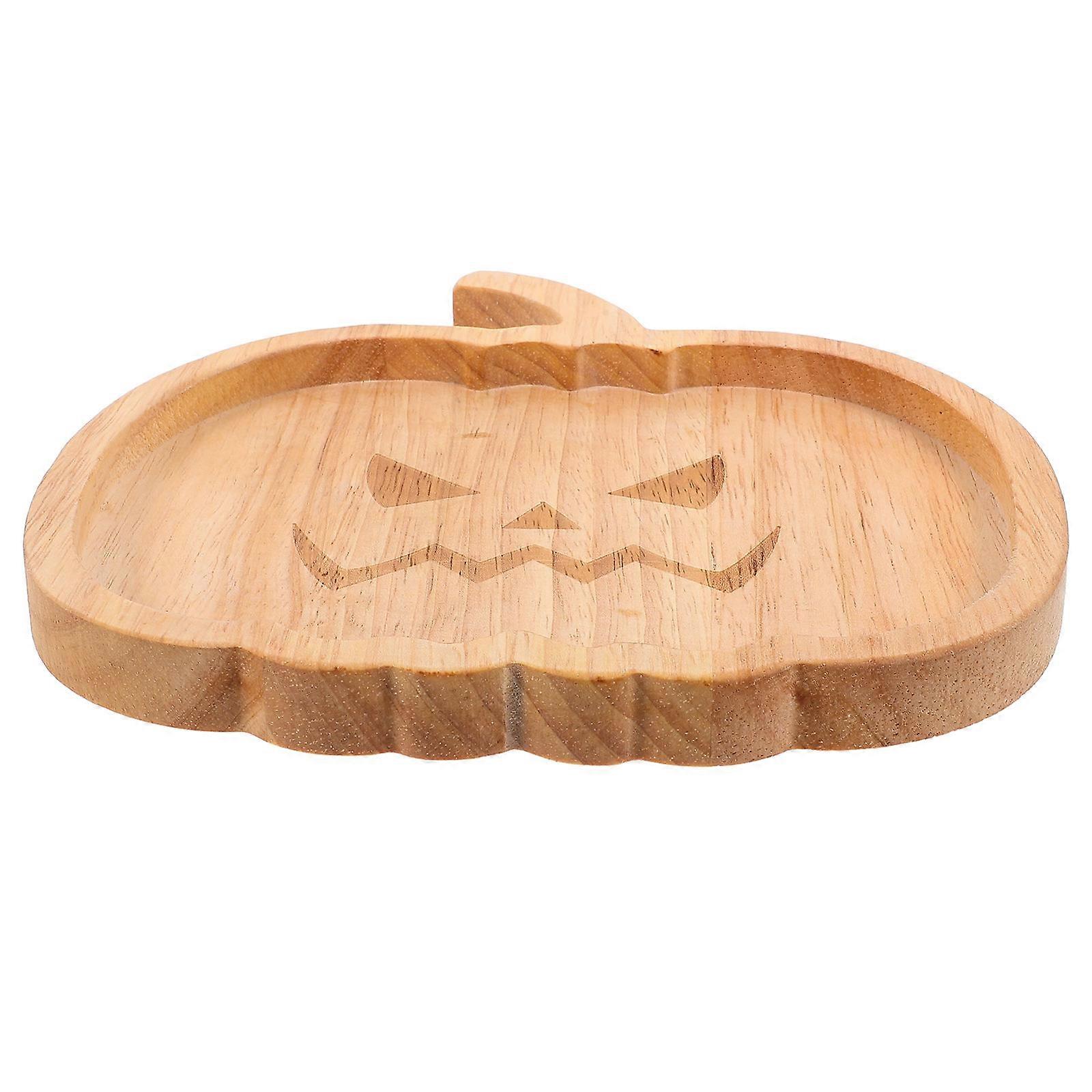 Wooden Halloween Pumpkin Appetizers Board Simple Practical Sofa Table Use 18.20X18.00X1.50CM 1Pcs