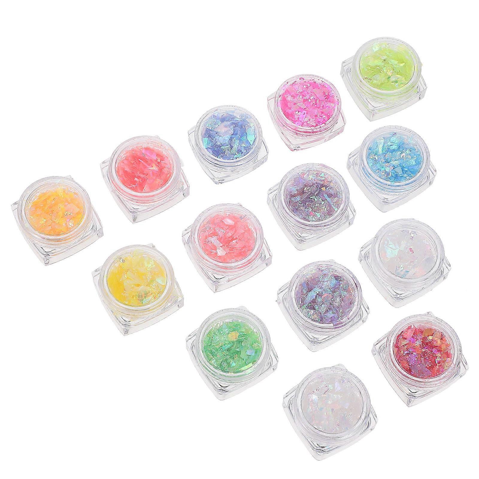 Nail Art Stickers for DIY Creative Decorations Plastic Material Assorted Color 14 Boxes