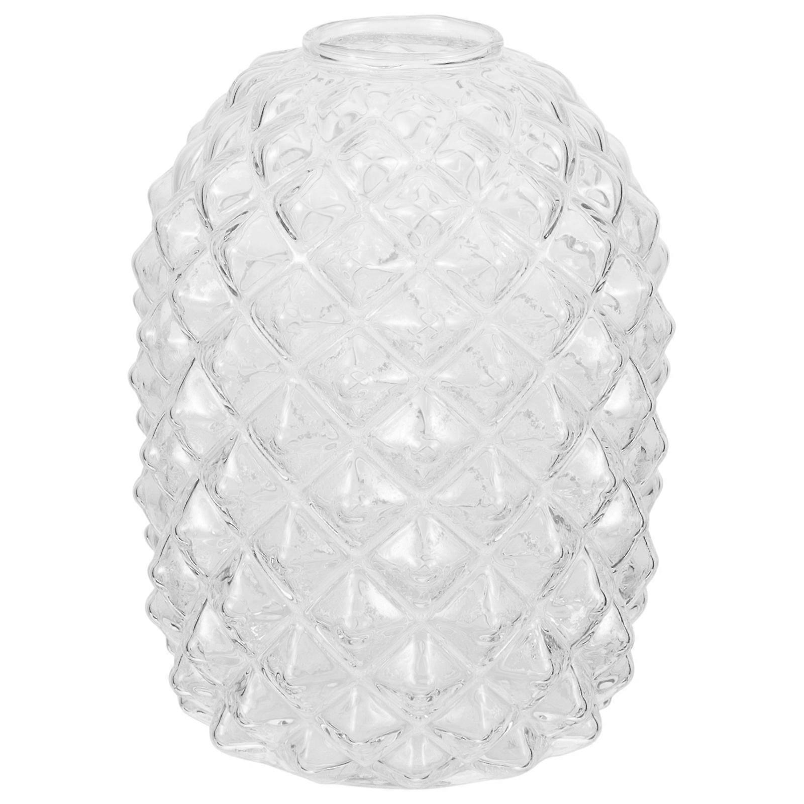Modern Clear Glass Pineapple Vase for Home Decor Stylish Table Centerpiece for Fresh or Dried Flowers, Versatile Design for Office and Living Spaces
