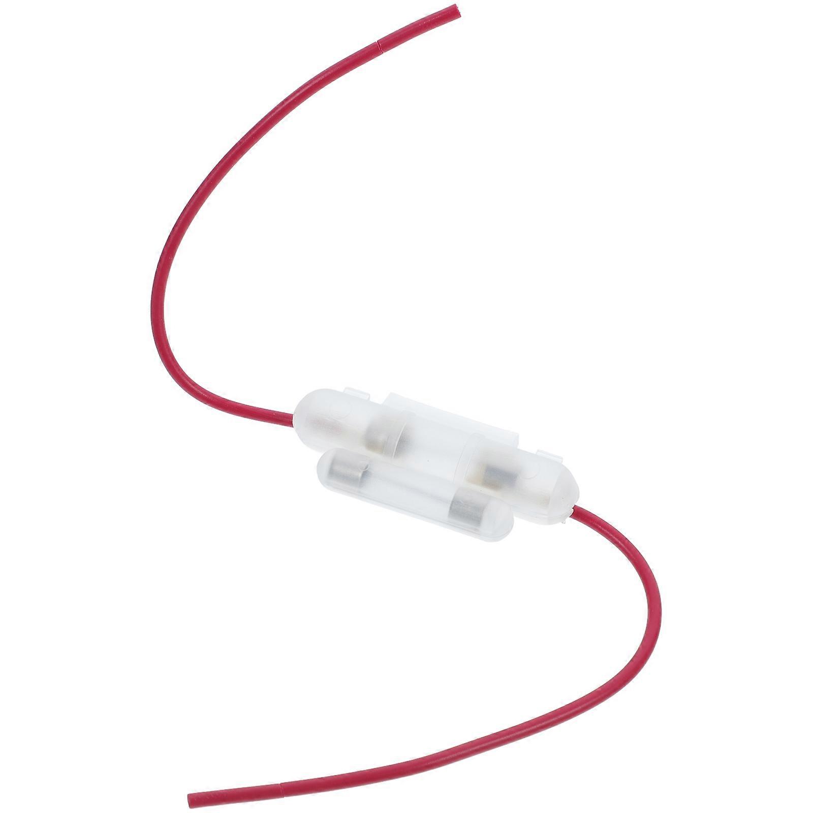 Double Fuse Holder Red Plastic Inline for Motorcycles with Easy Install Feature