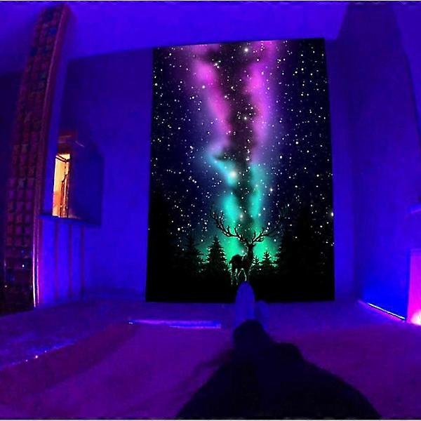 Blacklight Mushroom Tapestry, Fantastic Upright Tapestry Luminous In The Dark 200*150CMPattern 1