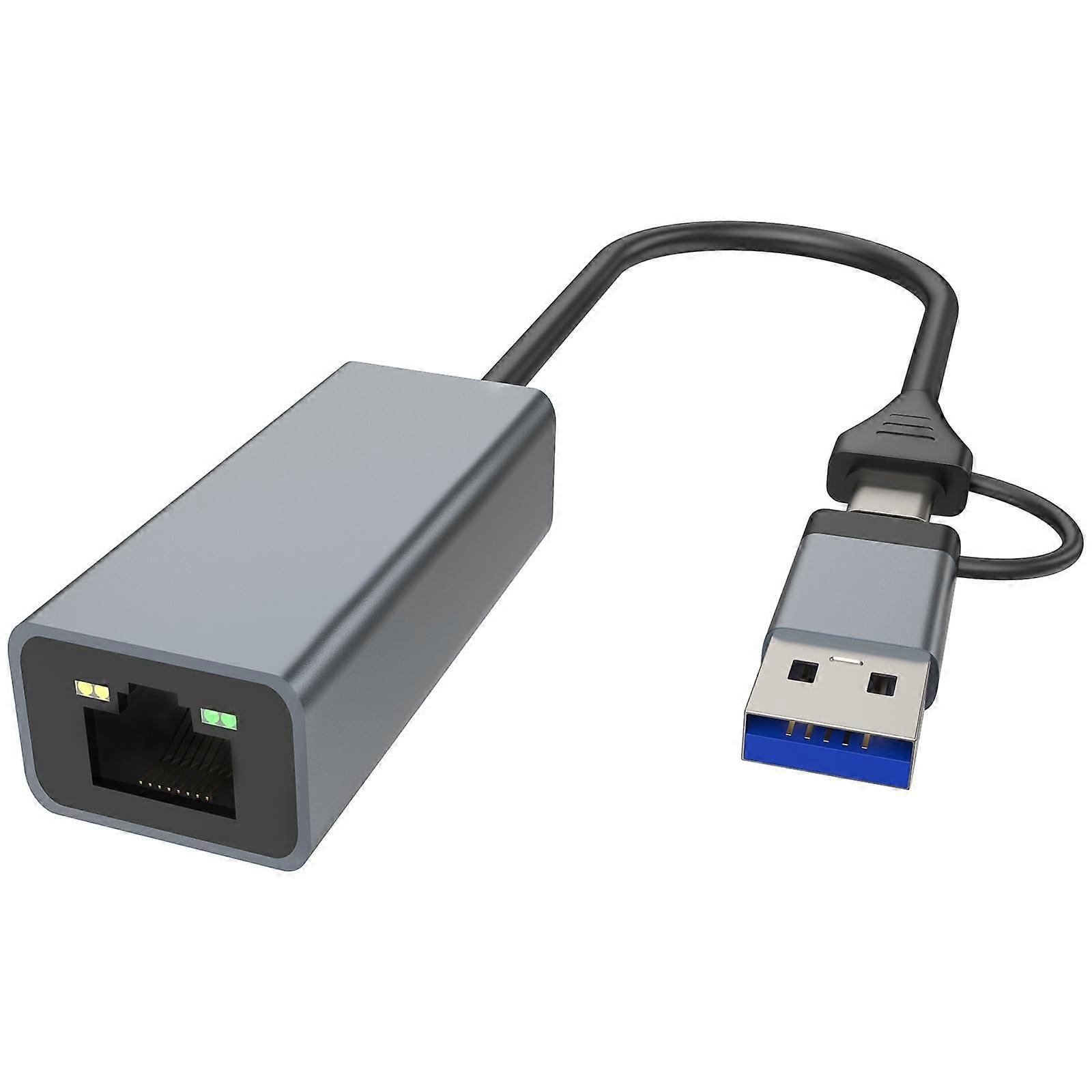 USB C to Ethernet Adapter, USB 3.0 to RJ45 Gigabit LAN 100 Mbps for TV/Windows/MacBook/Linux