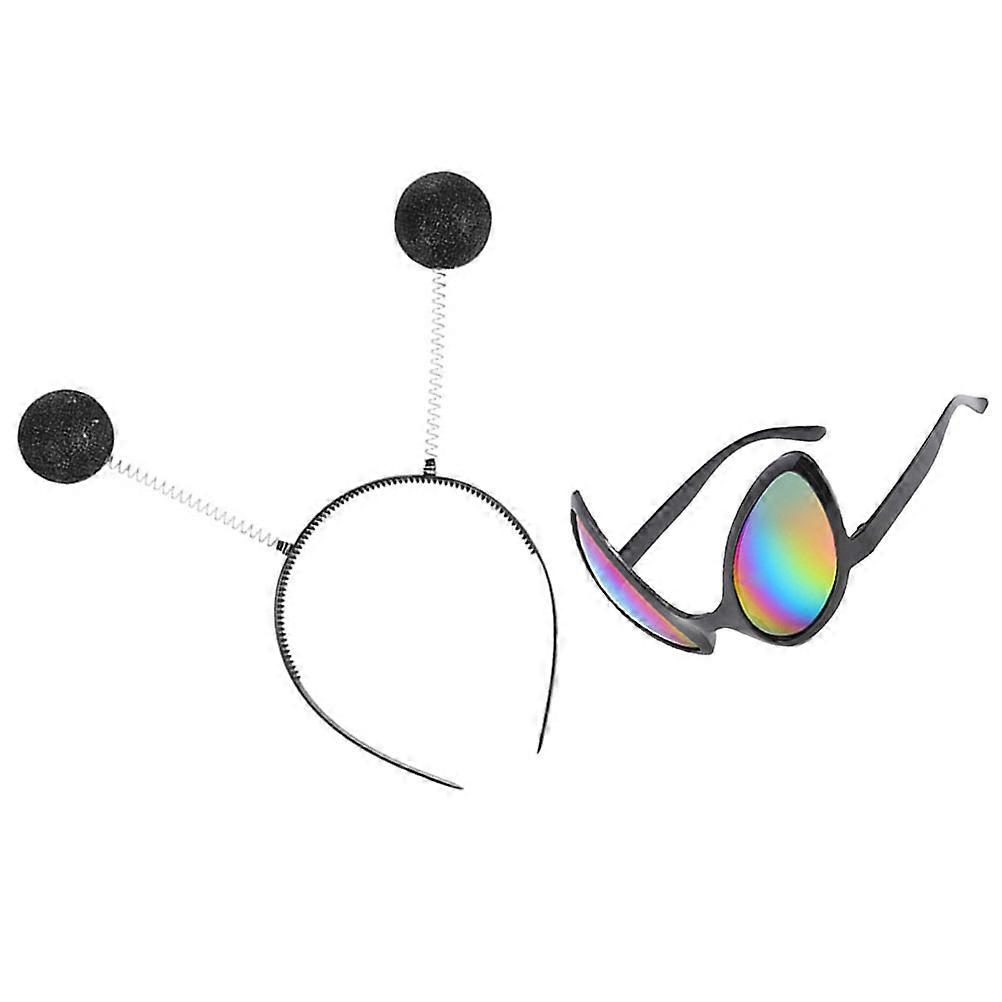 Headband Glasses for Decoration 1Set Black Plastic