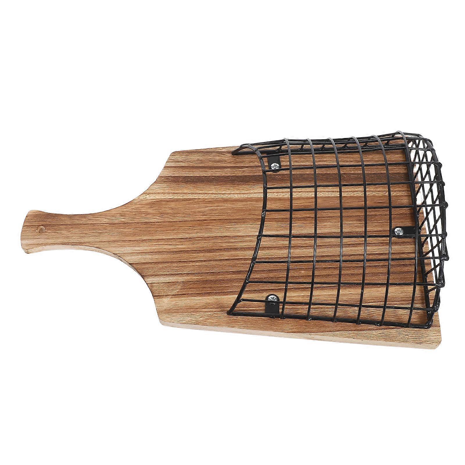 Rustic Iron and Wood Wall Basket for Plants – Space Saving Hanging Vertical Garden Planter for Balcony, Porch, and Outdoor Use