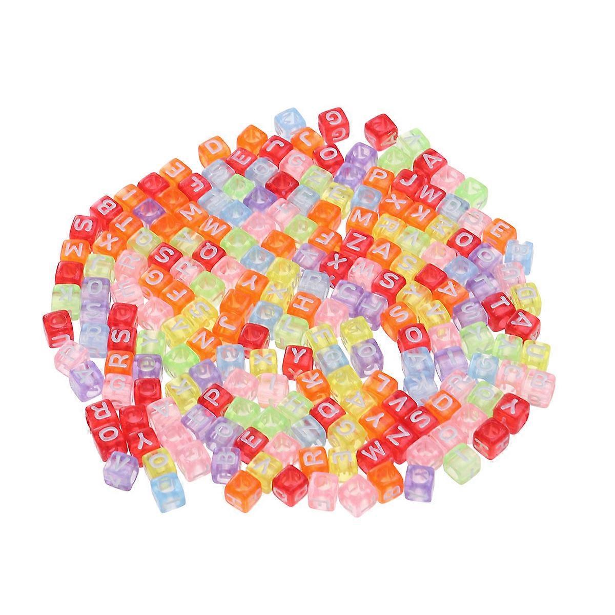 200Pcs Colorful DIY Alphabet Cube Beads Ideal For Jewelry Making Children's Educational Toys 6Mm Size Perfect For Various Occasions