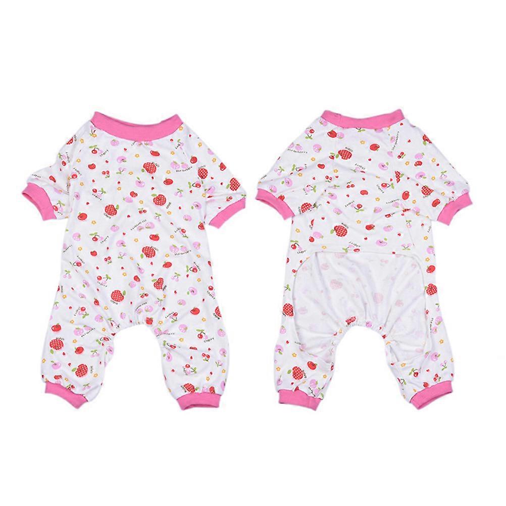 Cute Dog Pajamas Printed Autumn Winter Clothes For Pet Dogs And Puppies Size XS Special Occasion 1Set