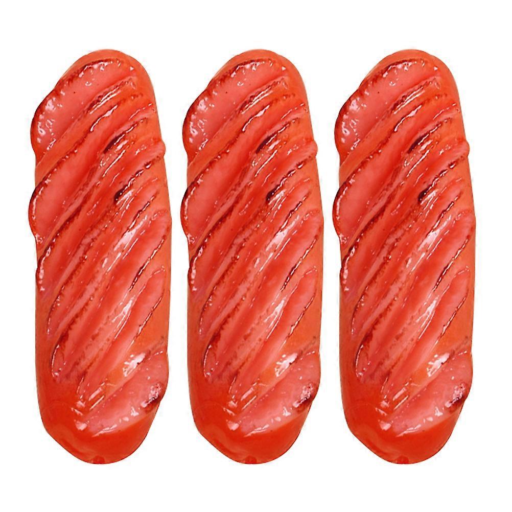 Mini Roasted Sausage Prop For Events And Decoration Ideal For Parties In PVC Material 3Pcs