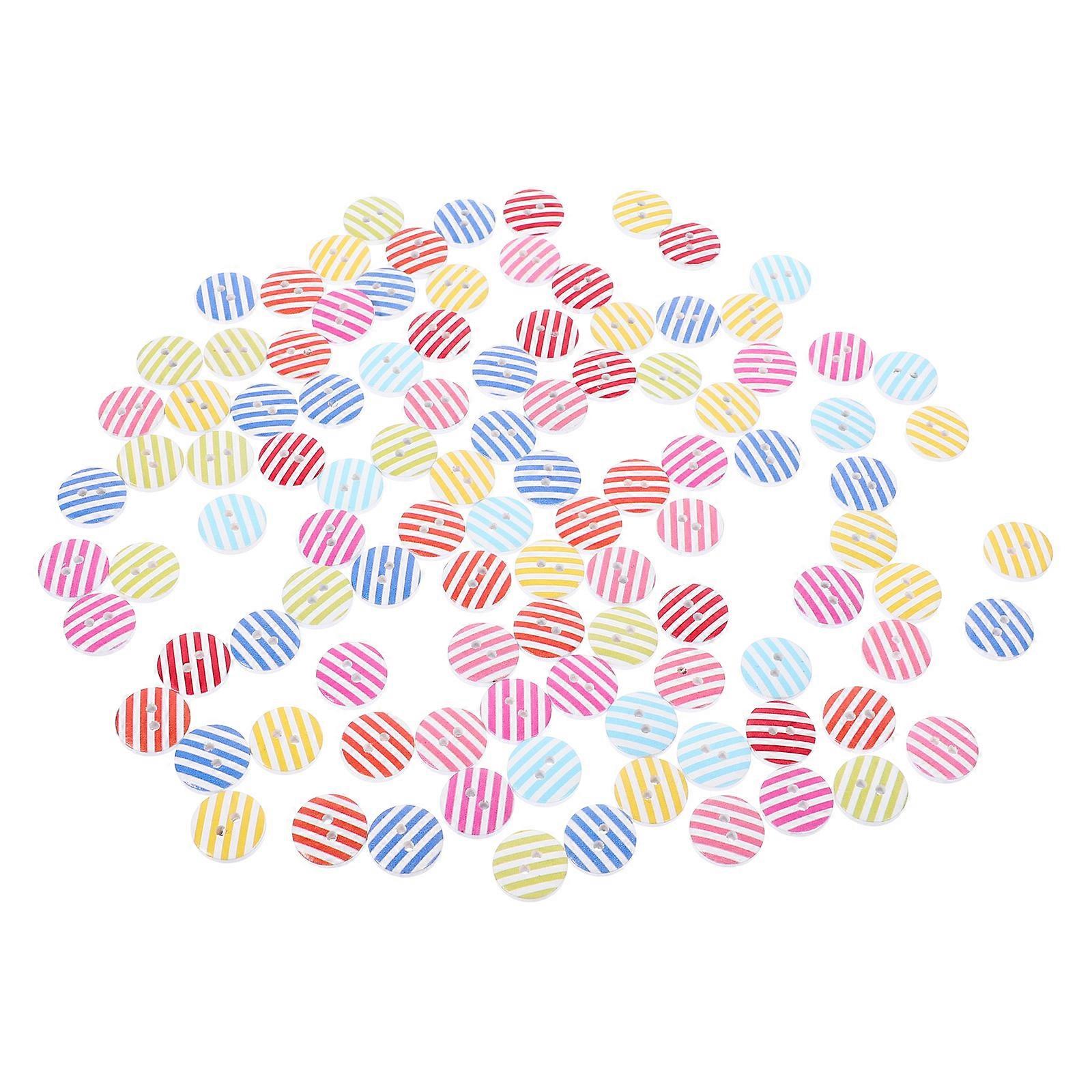 Sewing And Craft Buttons 100Pcs Multi-Purpose Retro Round Wooden Assorted Colored Material For Clothing Projects In Homes And Shops