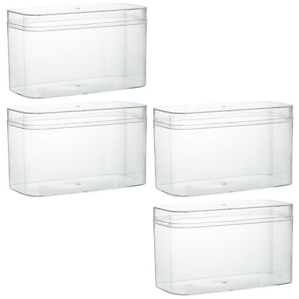 White Candy Storage Containers 4Pcs For General Users Rectangular Party And Wedding Use 11.8X7CM