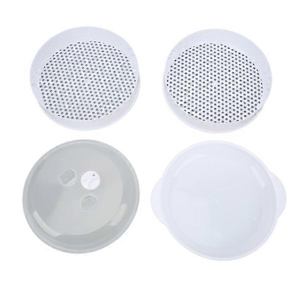 Microwave Steamer Transparent Lid Deformation Resistant Heated Steamer with Lid Handle for Home Kitchen Large Double Layer