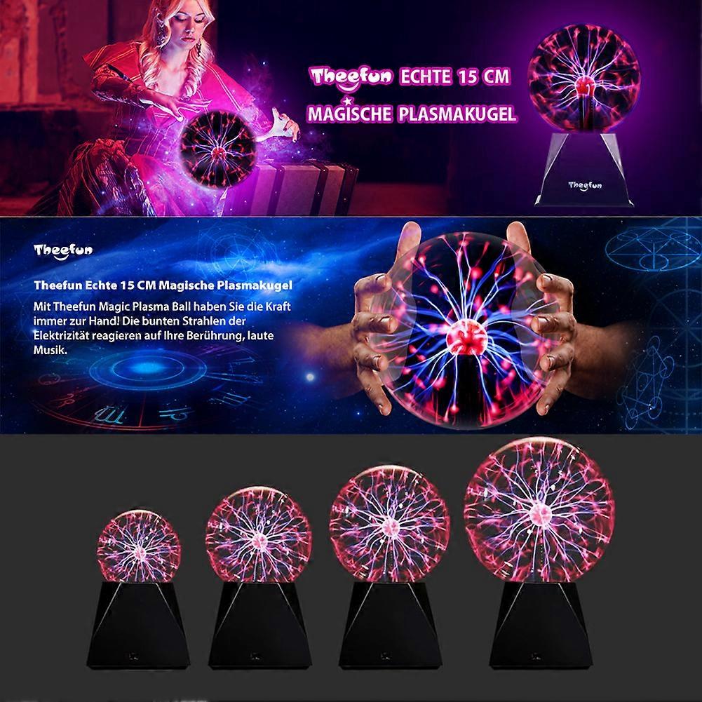 4/5/6/8inch Plasma Globe Light Globe Touch Sound Sensitive Interactive Christmas Gift for Kids Party Living Room Night Light