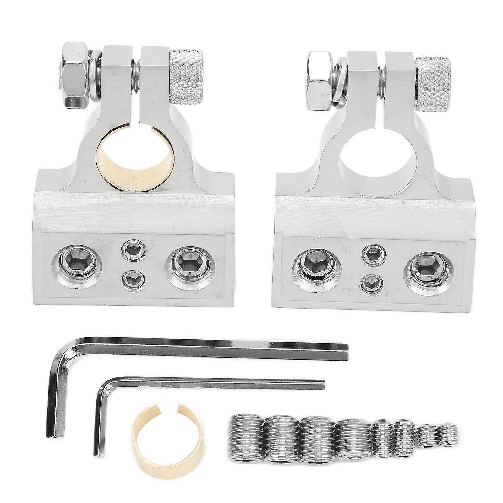 car battery connectors dual 1/0 and 8 gauge positive negative terminal kit