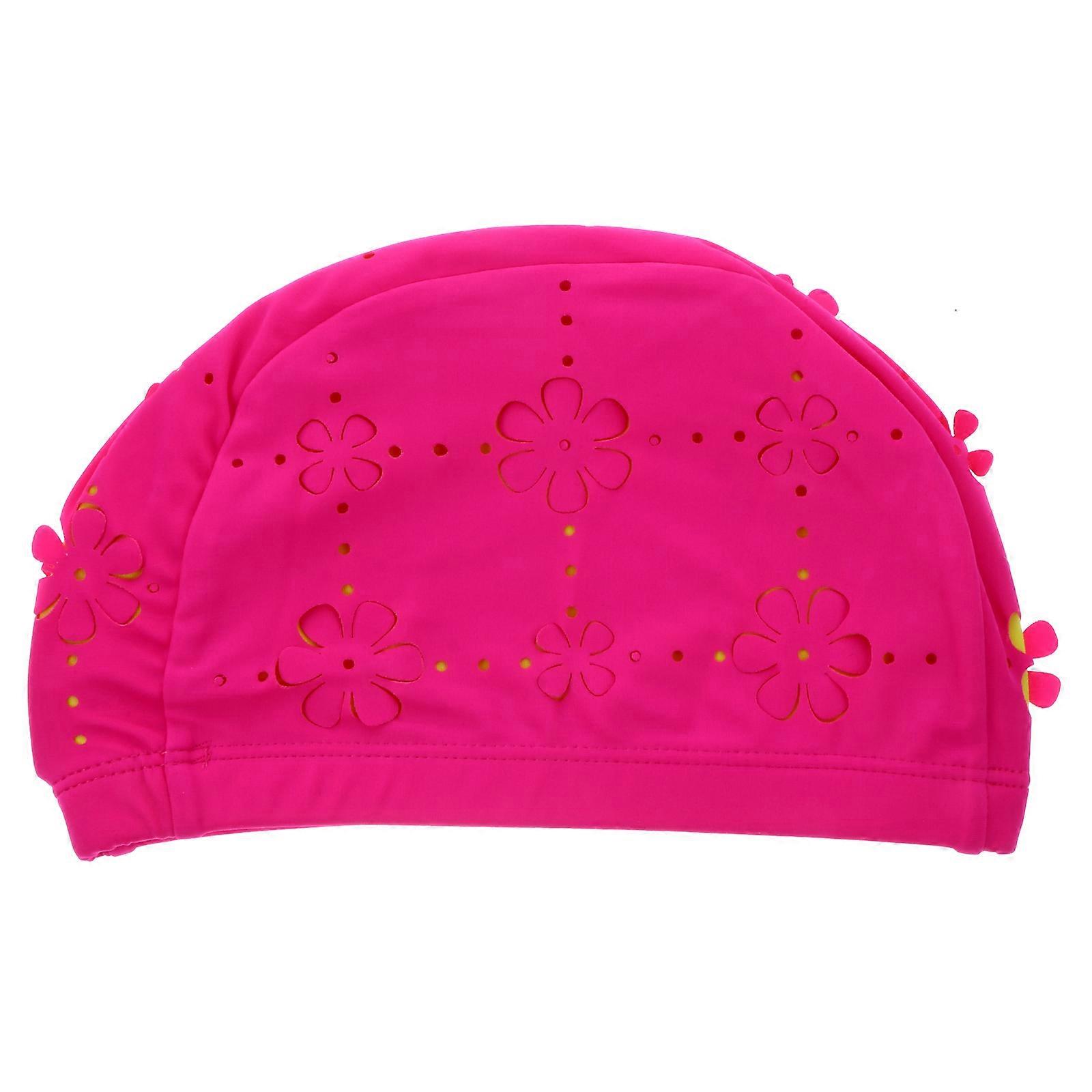 Sun-Proof Adult Swim Cap For Swimming And Bathing Lightweight Waterproof 1Pcs Rosy Color Flower Petal Shape