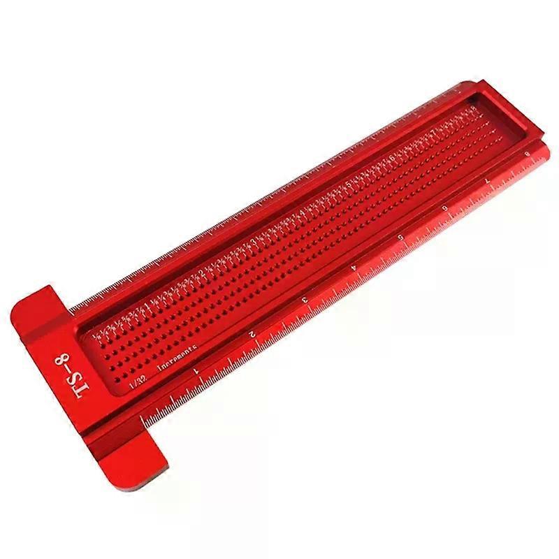 8 inch precision woodworking tools aluminum tailoring ruler type T type square hole ruler