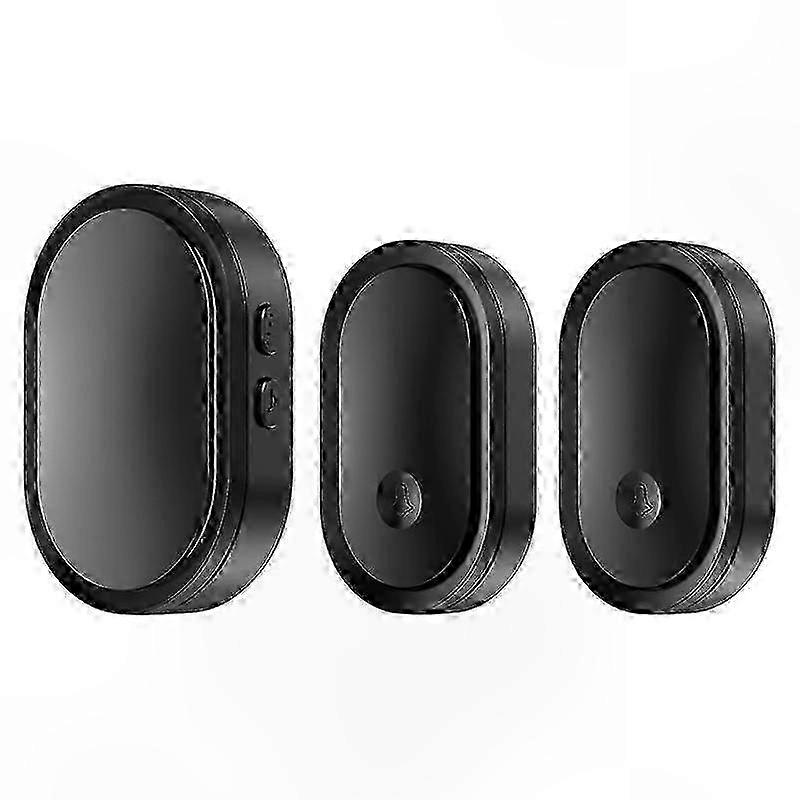 Black and Gold Wireless Doorbell with Remote Control and Music Function for Elderly Smart Home Use