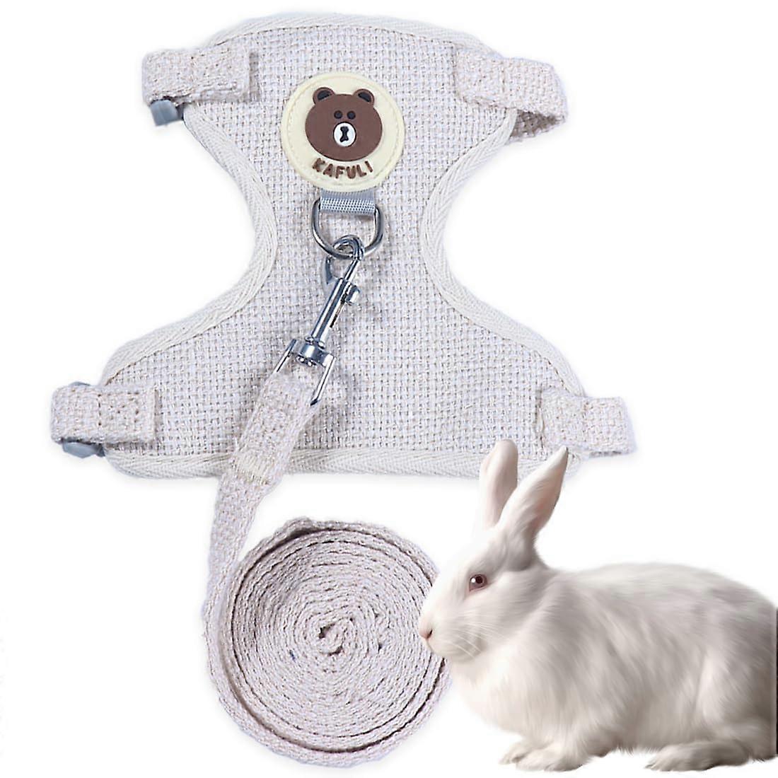 Kaninchen Leine Set, Einstellbares Geschirr für Zwergkaninchen, Hasenleine für Katzen und Hunde, Haustier Zubehör, Größe C