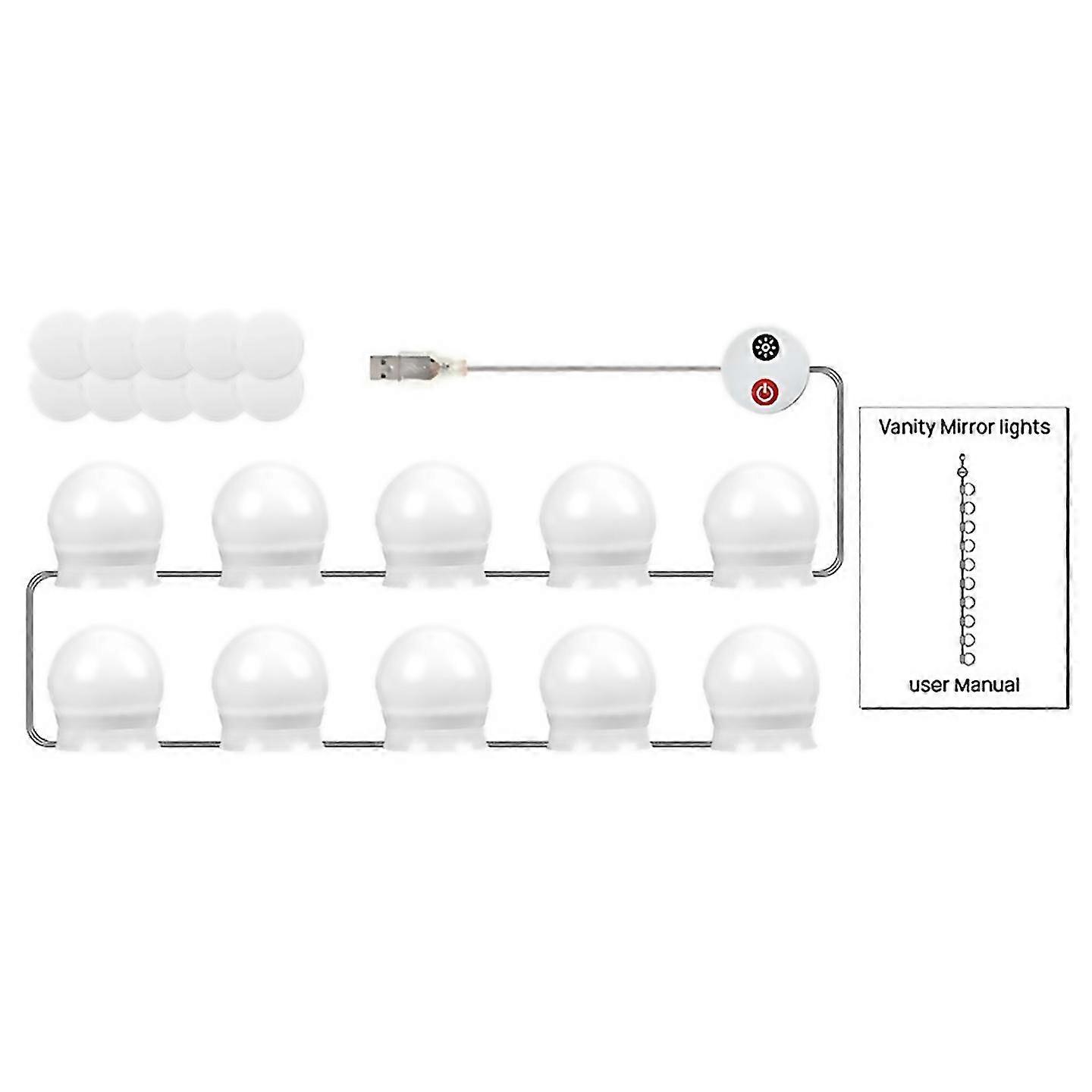 For Led Vanity Lights For Mirror Usb Vanity Lights With 10 Dimmable Bulbs Adjustable 3 Color Makeup Mirr