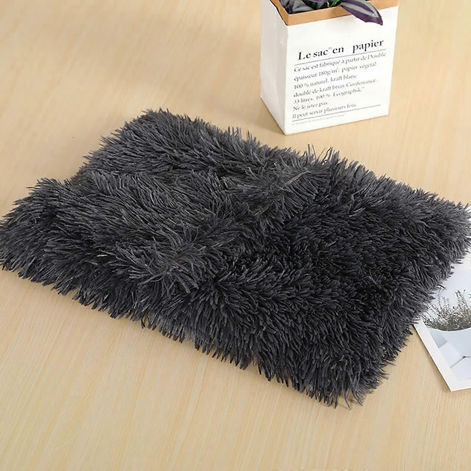 Cat basket, cat nest, litter box, soft blanket, washable pet blanket, mat (Dark Gray, S)