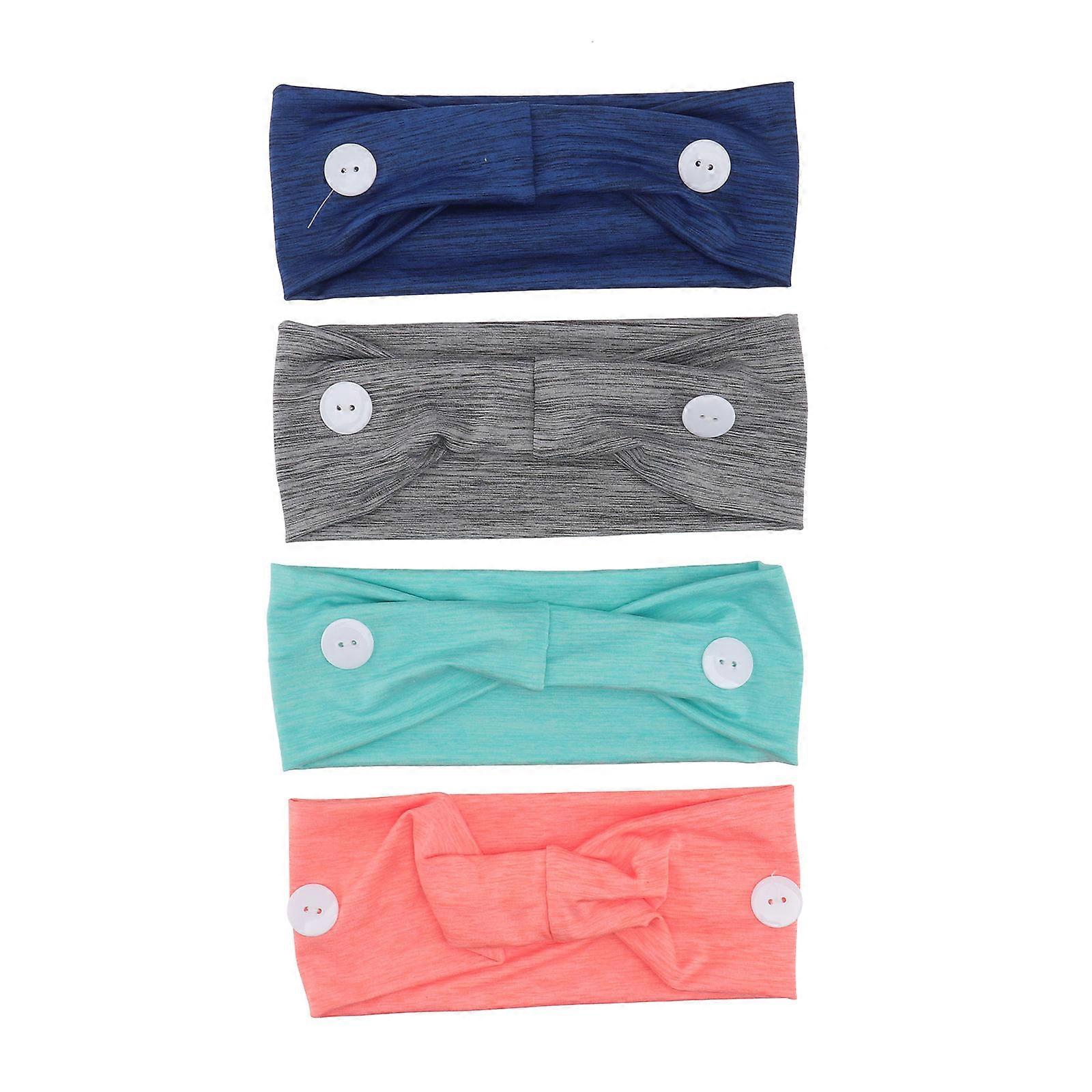 Durable Cloth Hair Bands with Buttons for Everyday Wear Assorted Colors Breathable Soft Functional One Size Fits All