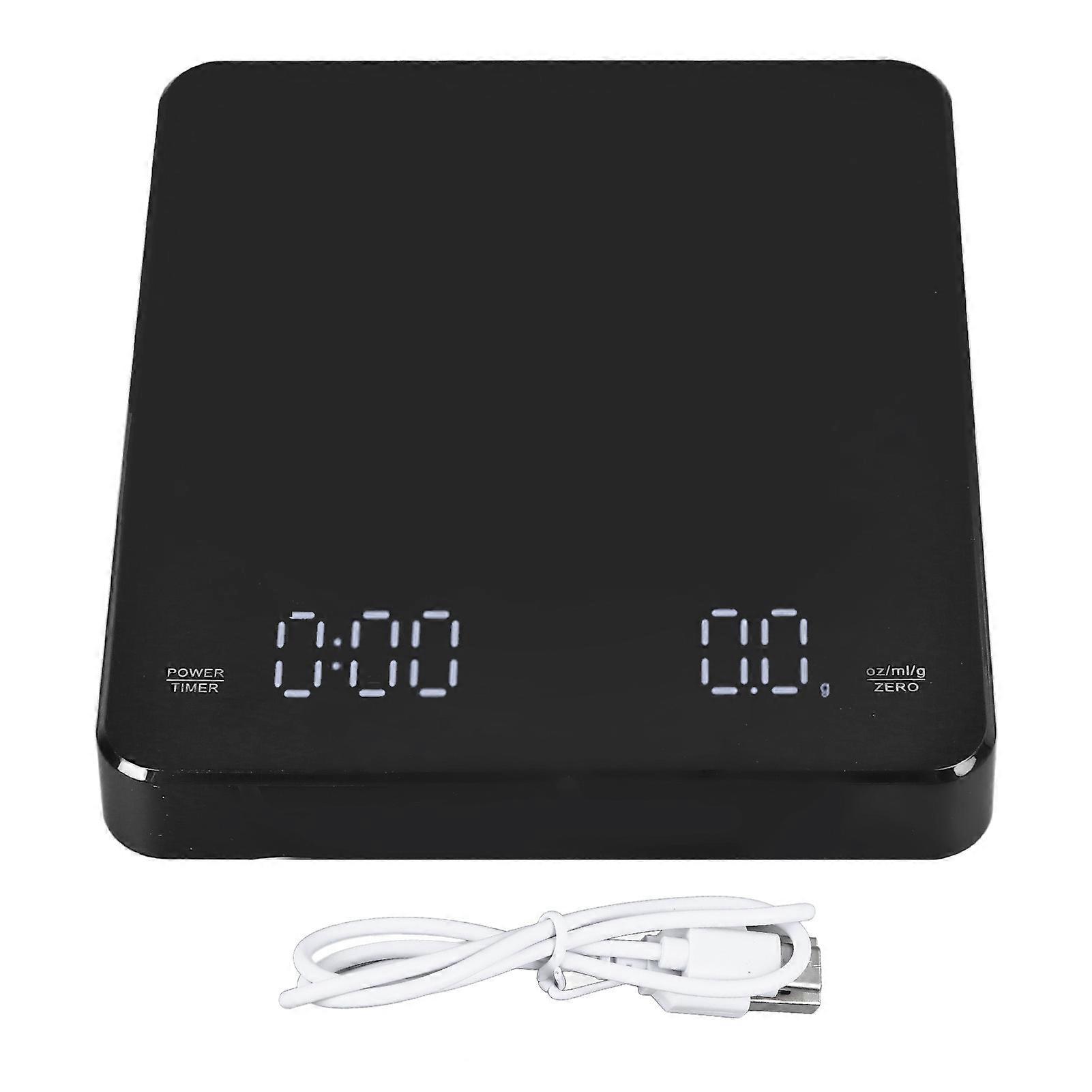 Multi-Function Digital Food Scale with LED Display and Timer for Coffee and Everyday Use