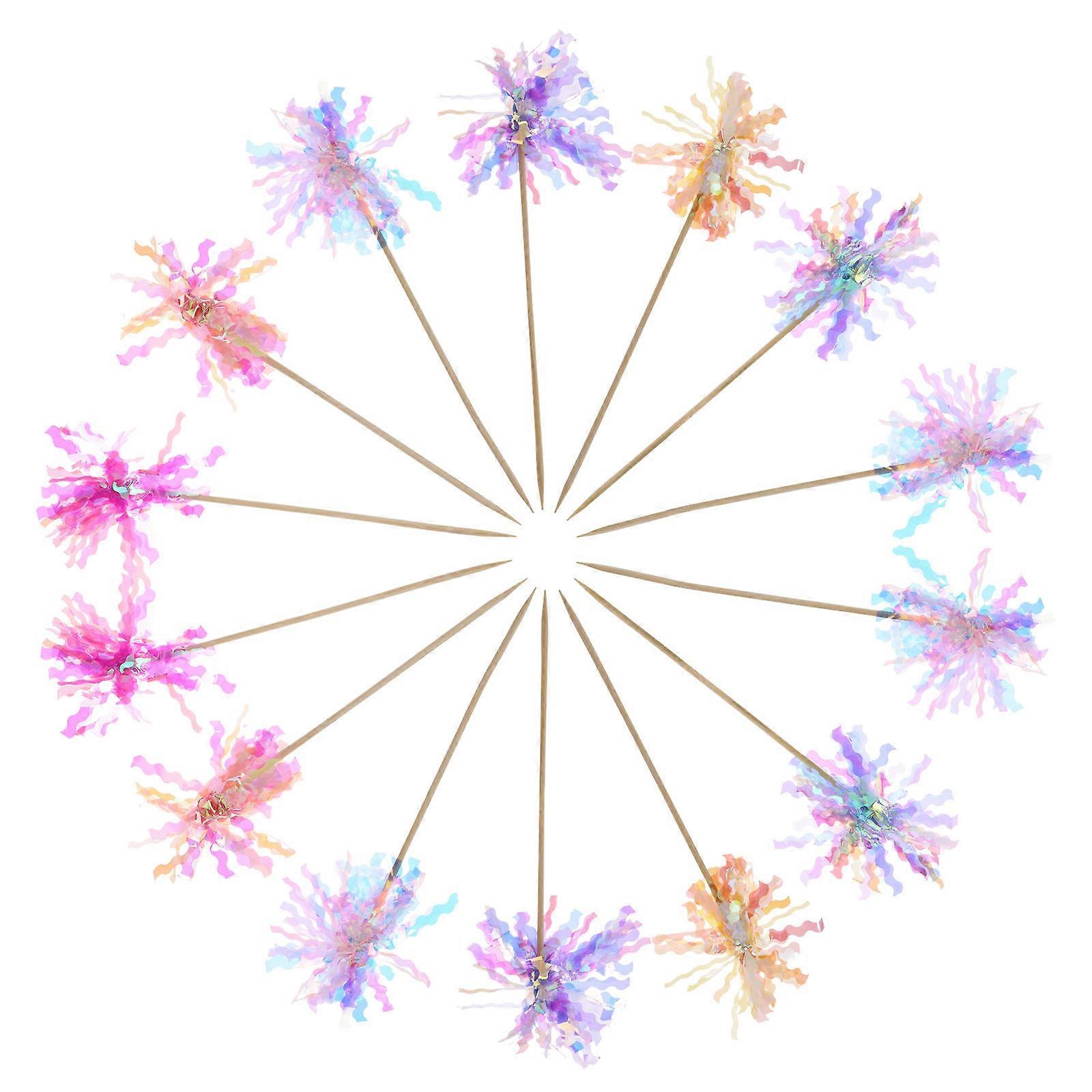 Egg Cake Plugins Colorful Cake Toppers for Decoration 14Pcs Plastic Material