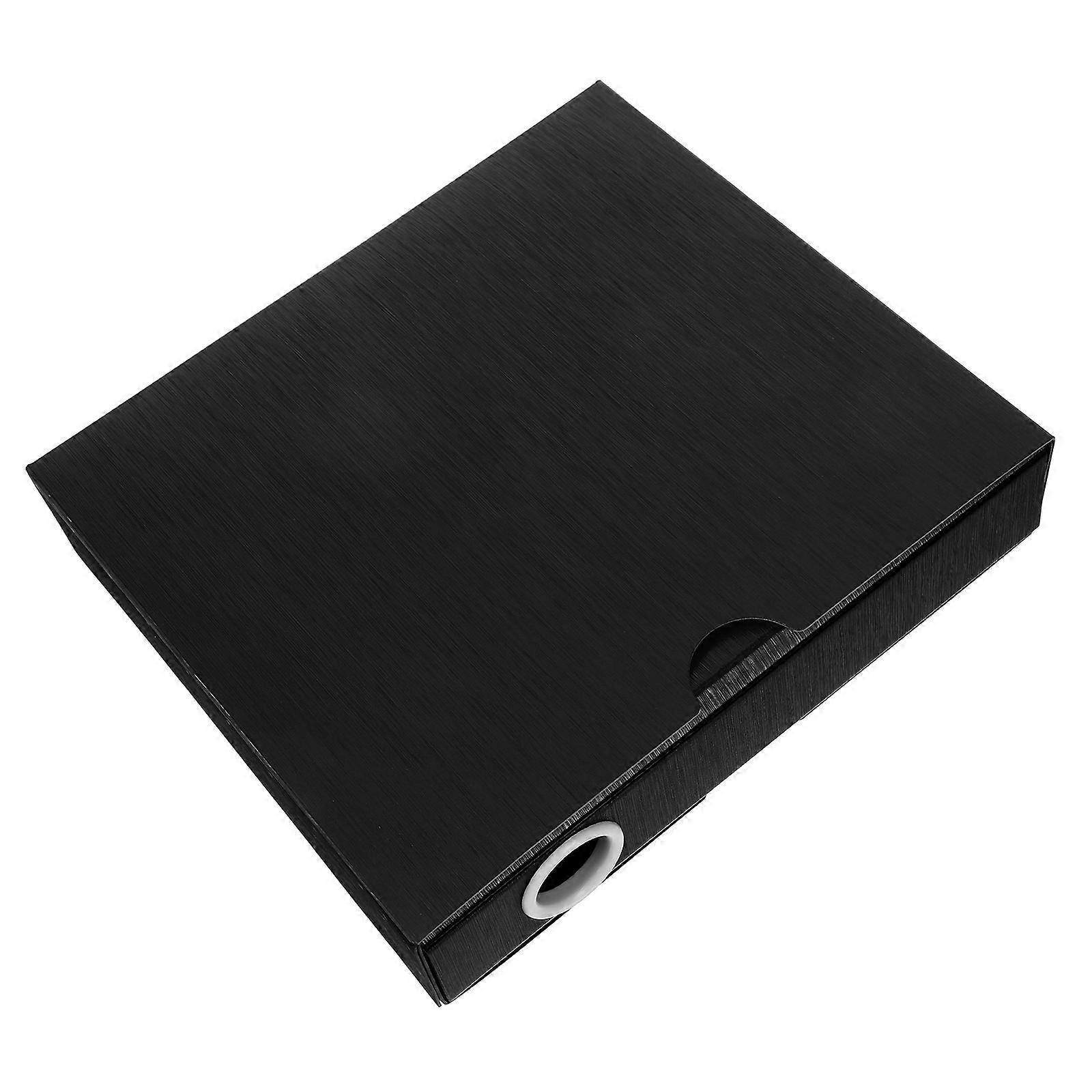 Binder Cover with 2 Rings for Home Black PP Material Reusable Card Pockets Shell Easy to Use