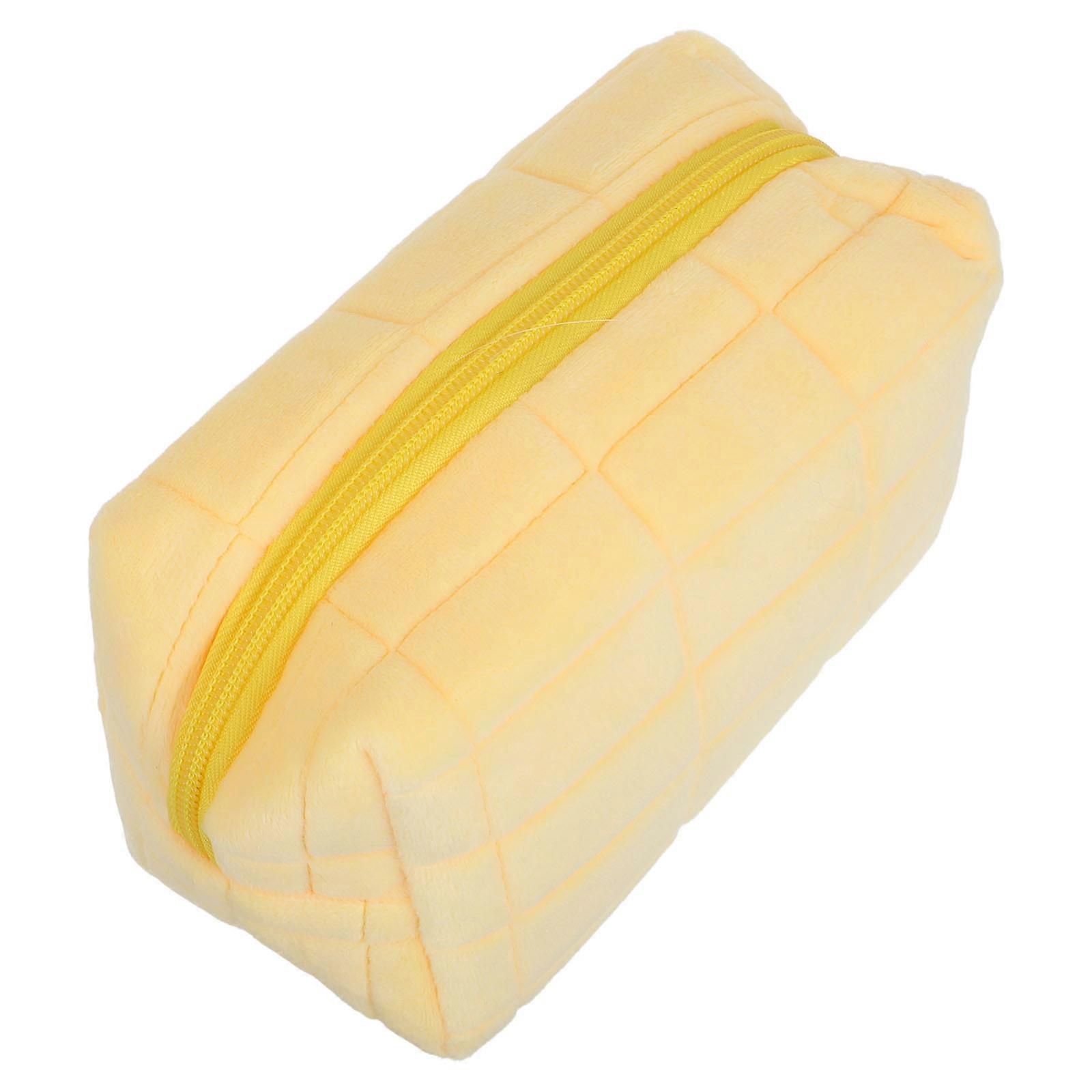Make Up Pouch Mini Pouch for Daily Use Yellow Soft Material Storage 1Pcs