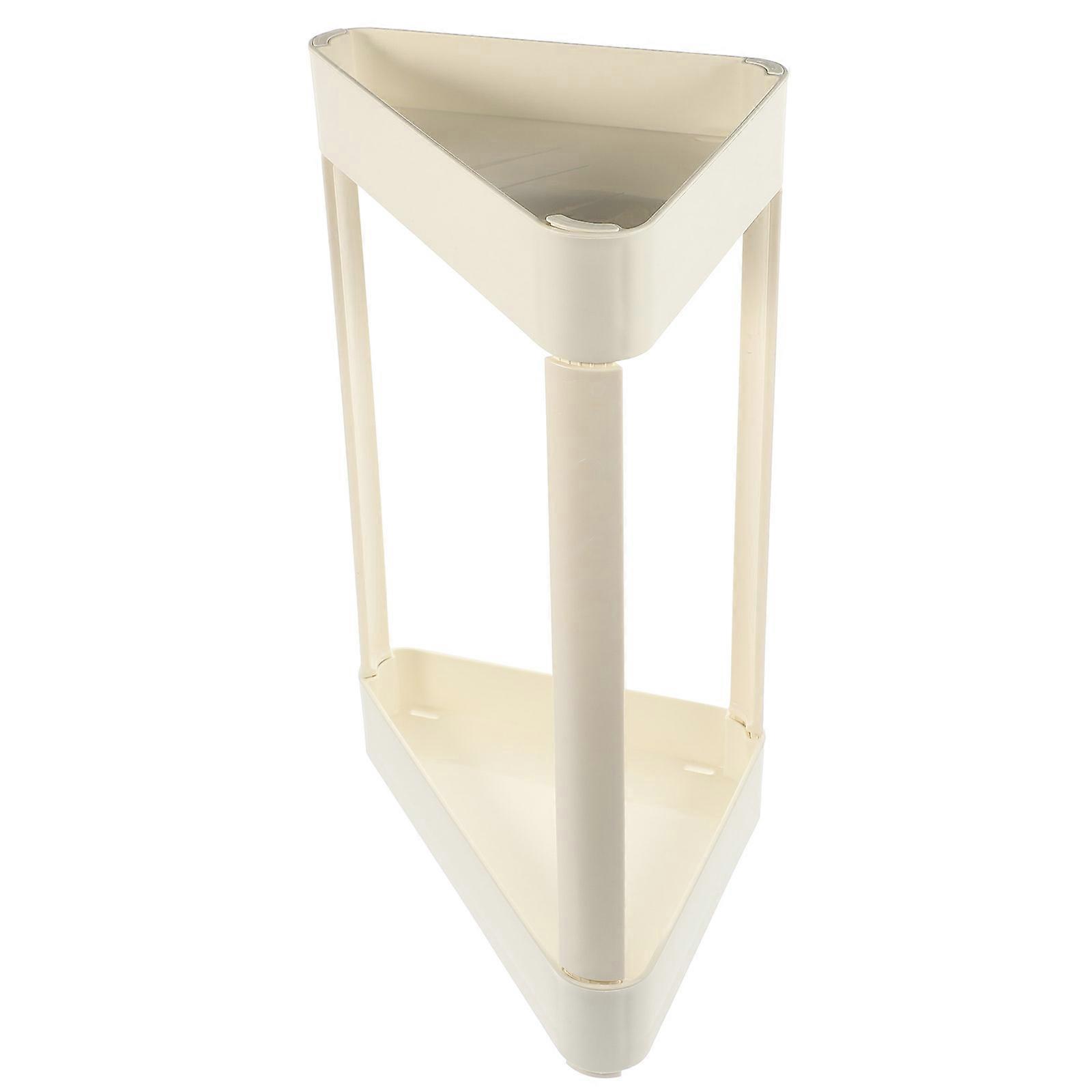 White Plastic 2Tier Corner Shelf for Bathroom Storage with SelfDraining Design 6.5 x 6.5 x 12.8 Inches