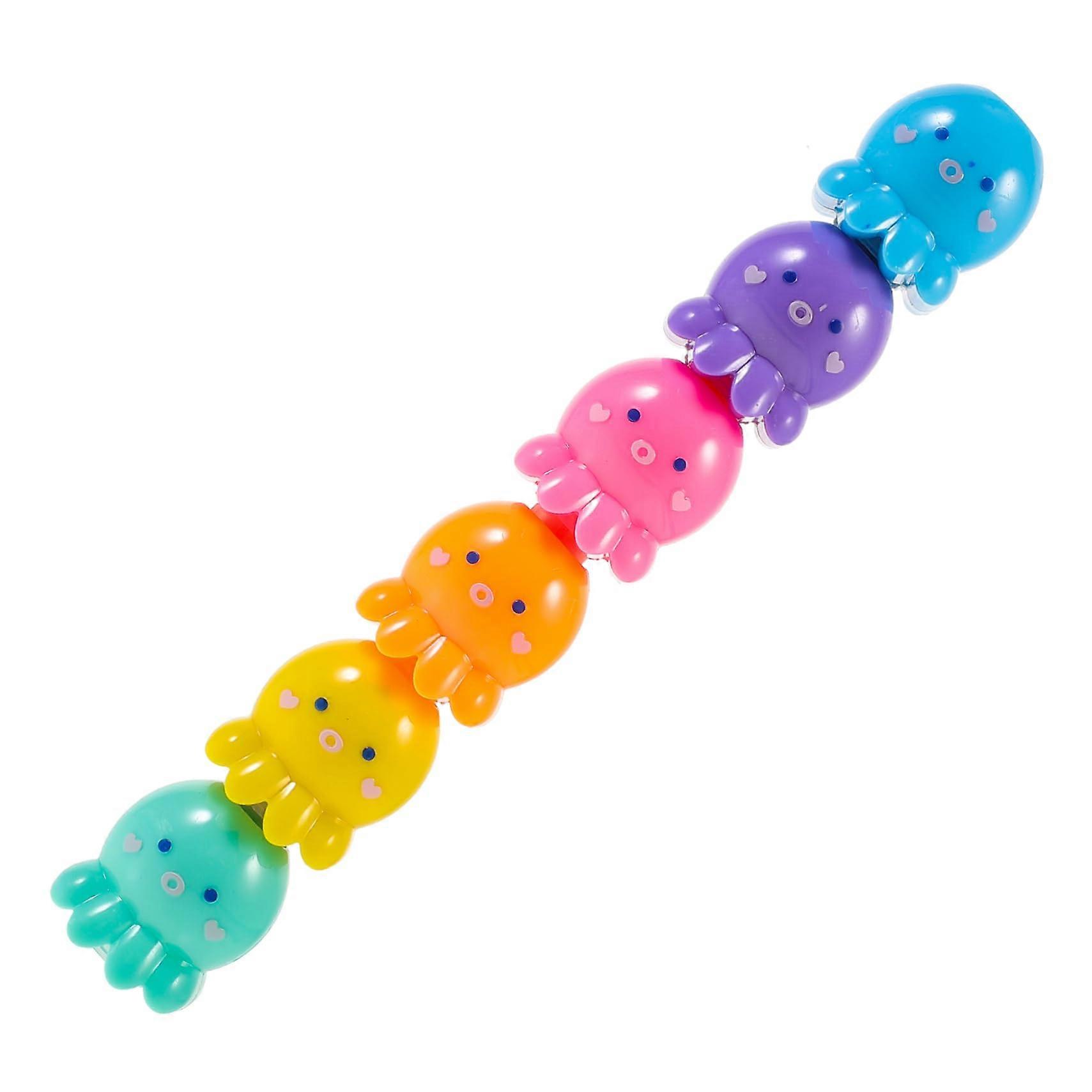 Colored Cartoon Highlighter Set for Fluorescent Drawing Supplies with Practical Caps for School and Creative Projects