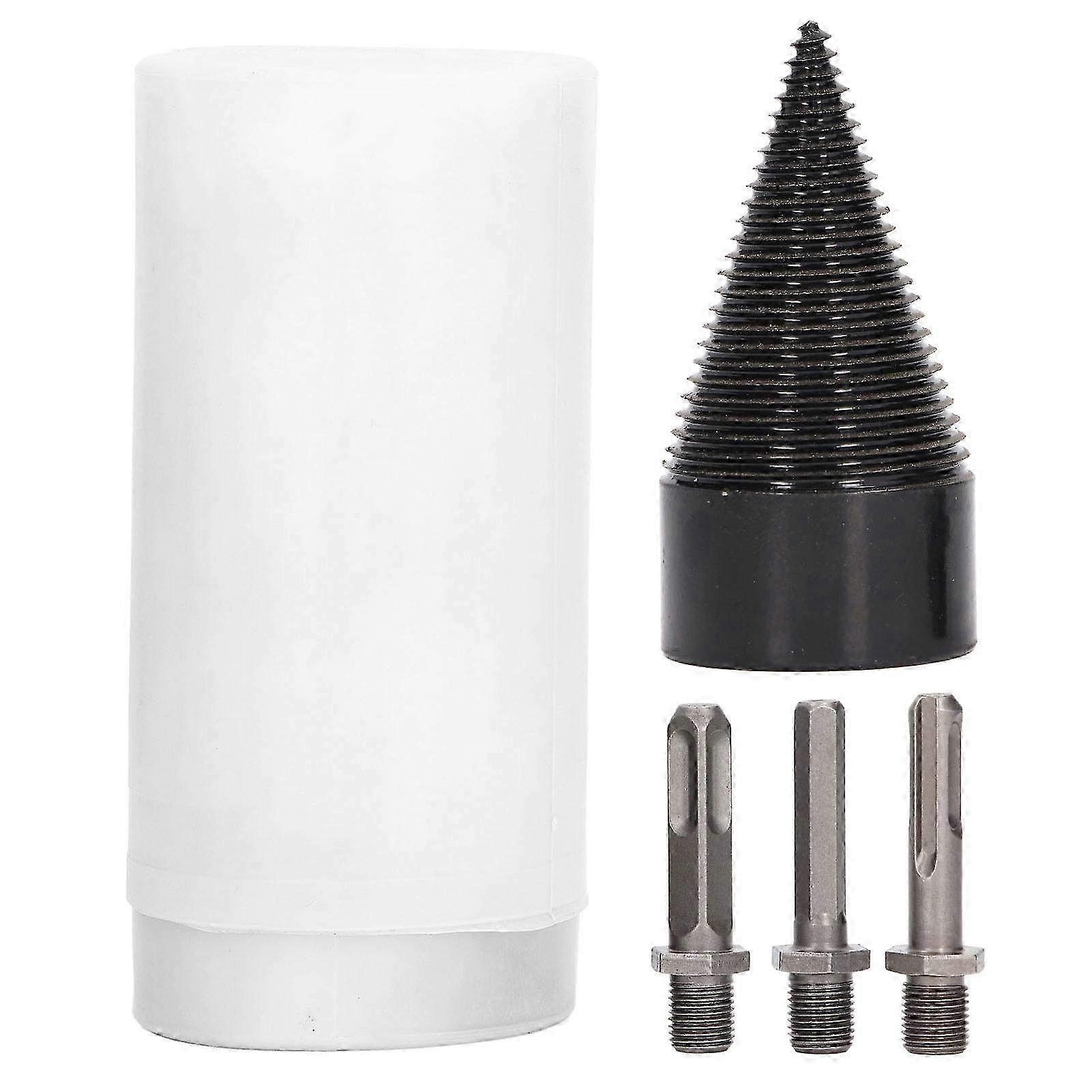 Electric Log Splitter Drill Bit Set with 3 Removable Rods - Wood Splitter Drill for Easy Firewood Processing