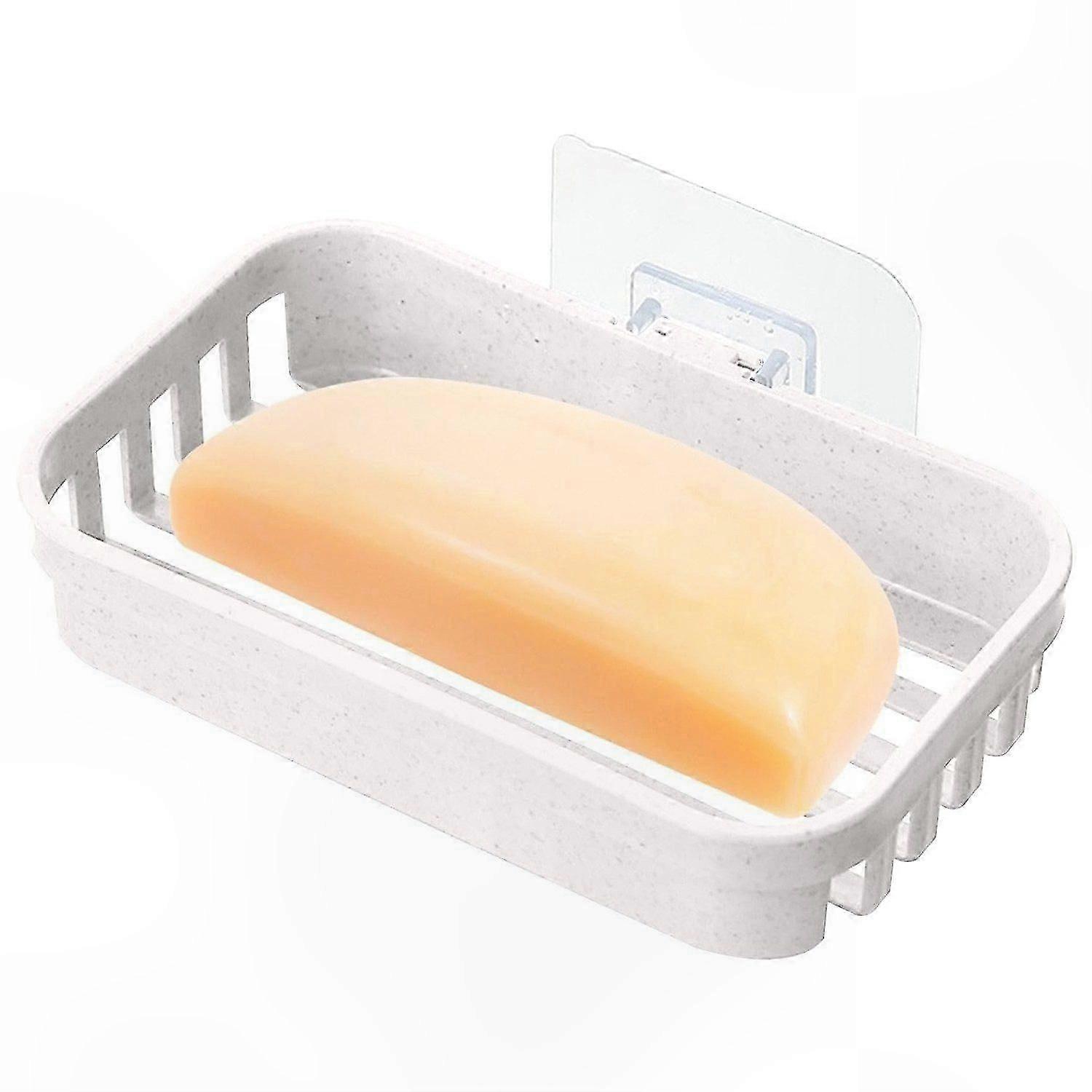 Beige Minimalist Wall-Mounted Soap Dish for Single Bar Storage Durable Design