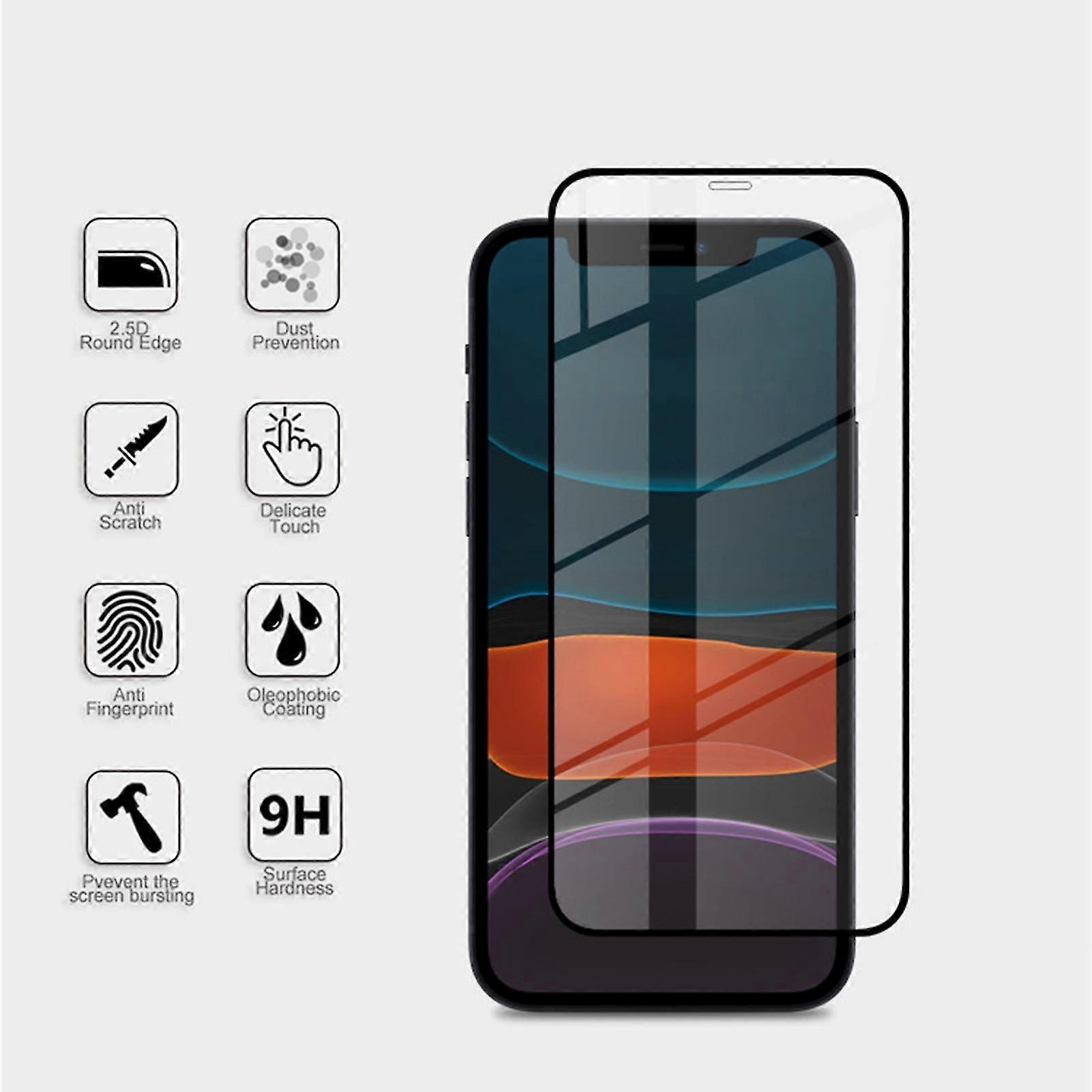1 Set Full Coverage Peep-proof Screen Protector Exquisite Tempered Glass Screen Cover for iPhone 13 mini/13/13 Pro/13 Pro Max