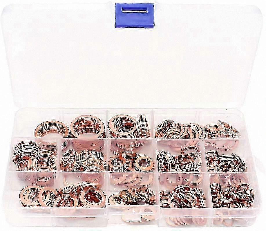 300 Pieces Copper Washers Assorted Kit Flat Washers Collection