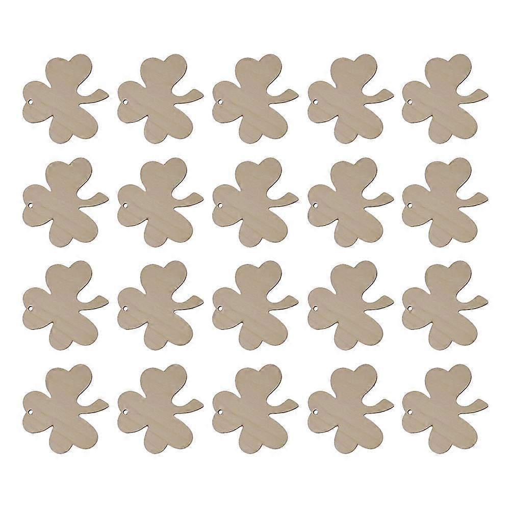 Clover Pendant Decorations 20Set for Indoor Outdoor Use Made of Wood