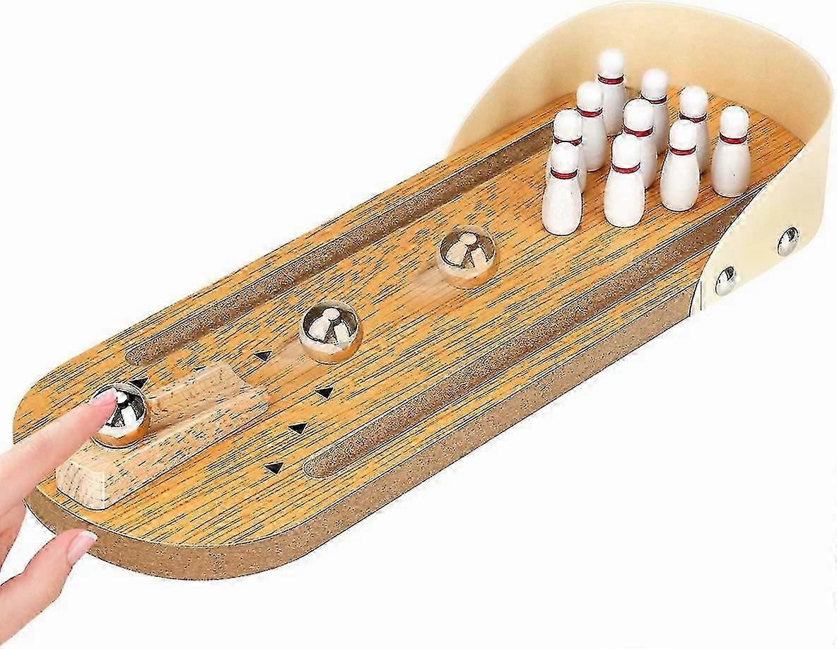 Desktop Bowling Mini Bowling Game Heilwiy Set Of 10 Pins Wood Table Top Bowling Game Gift