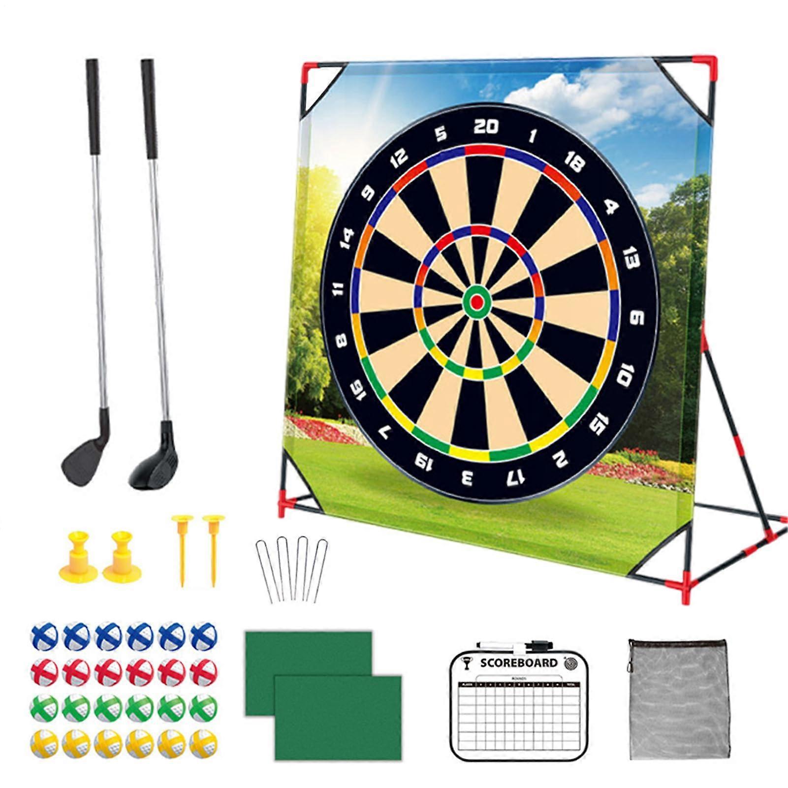Golf Chipping Game Set,ABS/Flannel With 24 Balls And 2 Clubs For Beginners