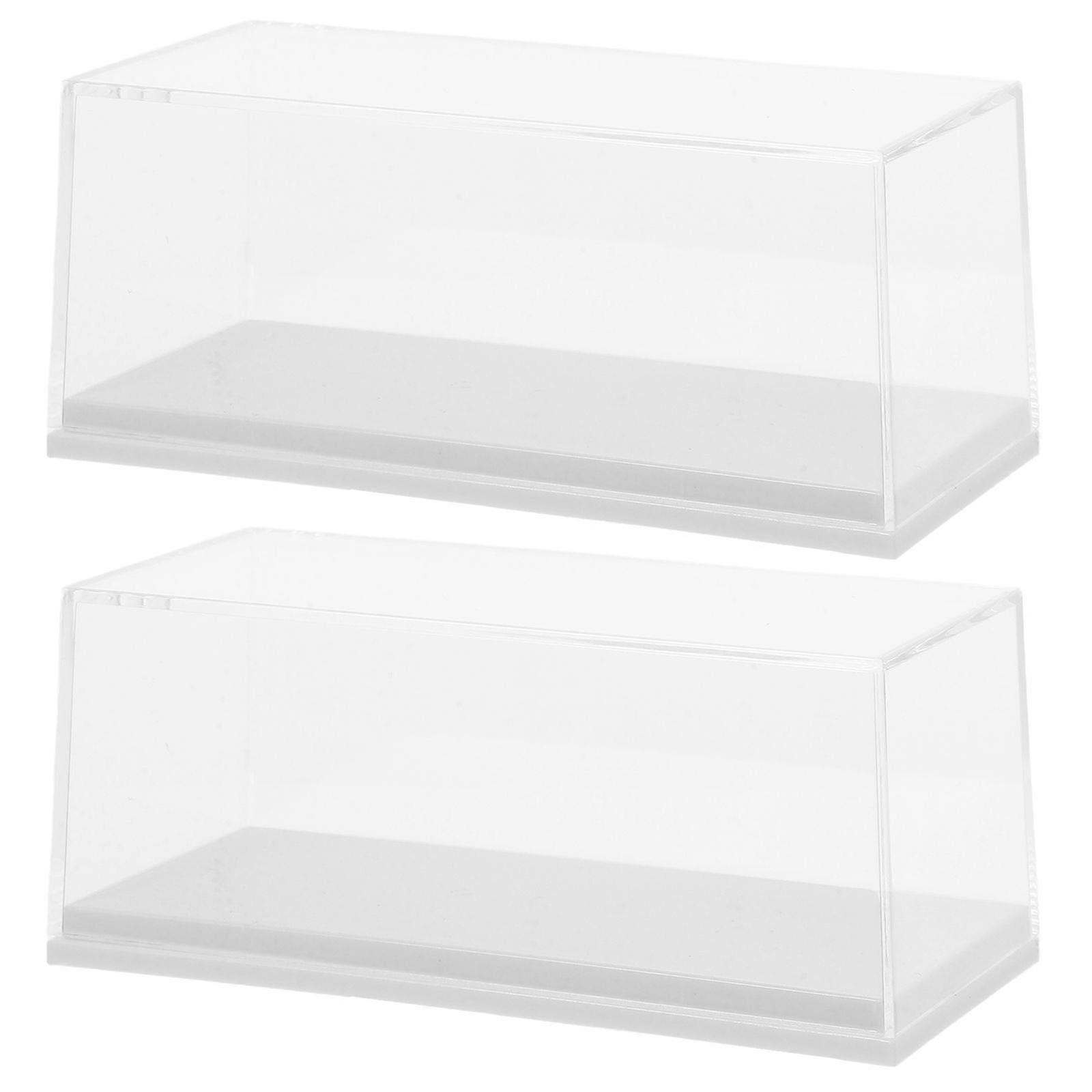 2PCS Clear Acrylic Display Case for 1 64 Model Car Acrylic Display Box with Base Model Display Case Display Stands for Collectibles Toy Car Storage
