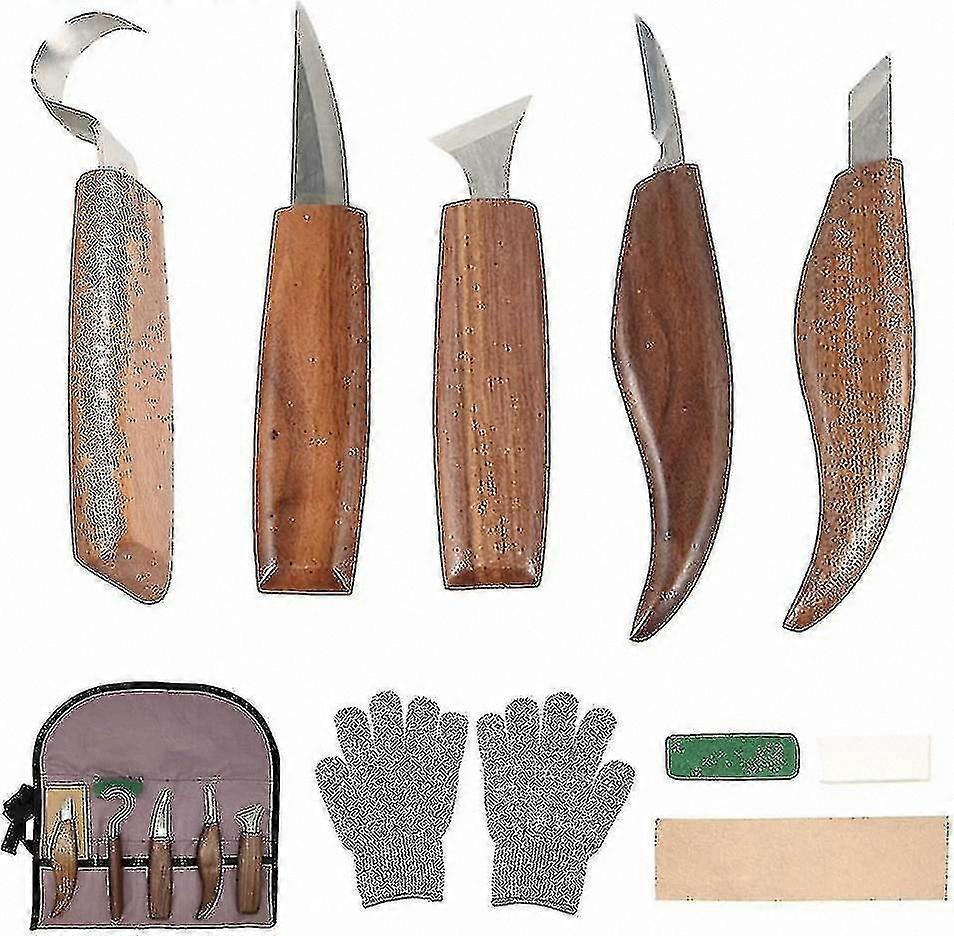 10-Piece Wood Carving Tool Set with Hook Knife for Professional Woodworking and Engraving Projects