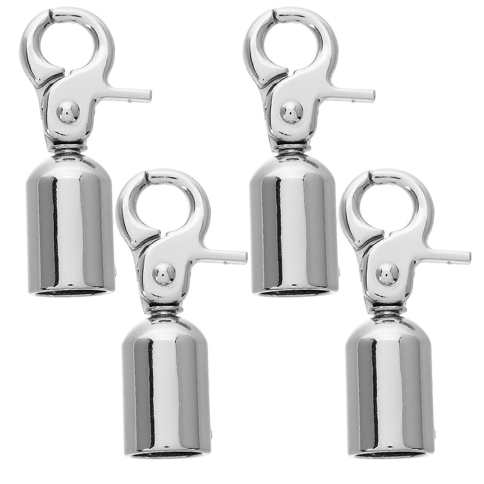 4pcs Rope End Snap Hook Rope End Cap Rope End Hook Cord End Hook Rope Rope End Stopper Alloy Rope Connector Guardrail Cord End Cap
