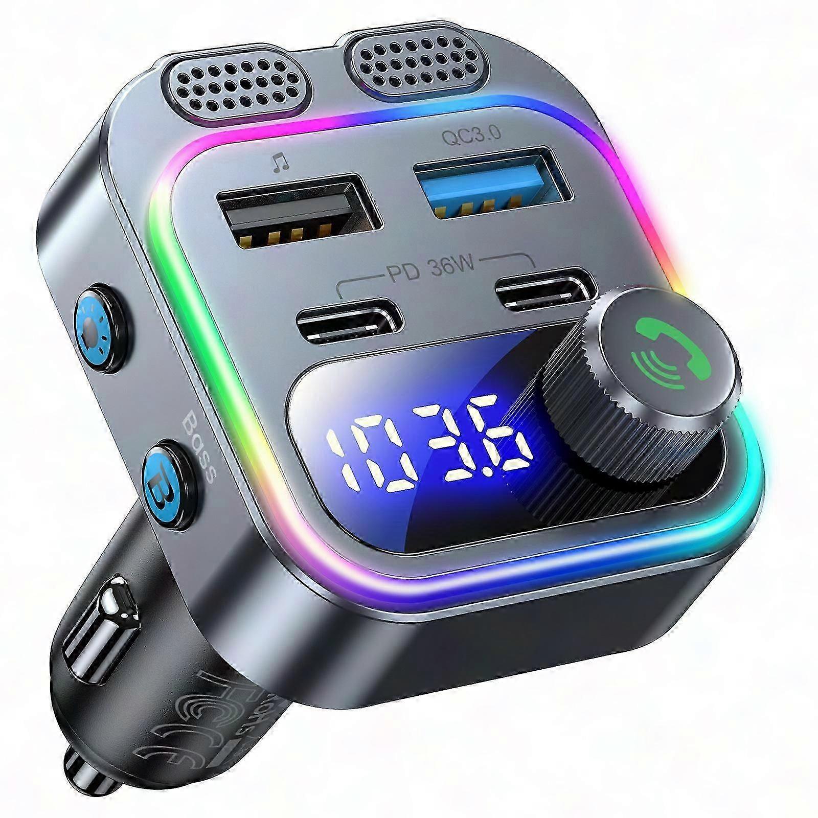 2025 Newest Syncwire Bluetooth 5.4 FM Transmitter Car Adapter 48W (PD 36W & 12W)
