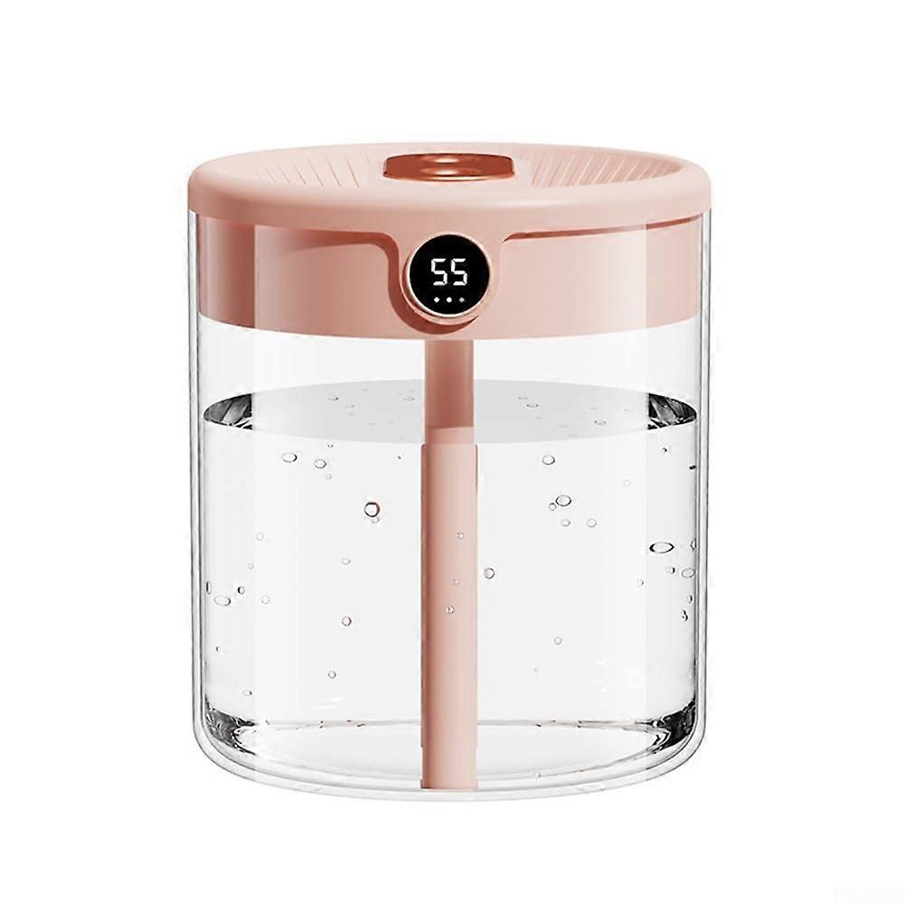 2L USB Humidifier With Dual Nozzle Technology, Compact Size, Pink Color