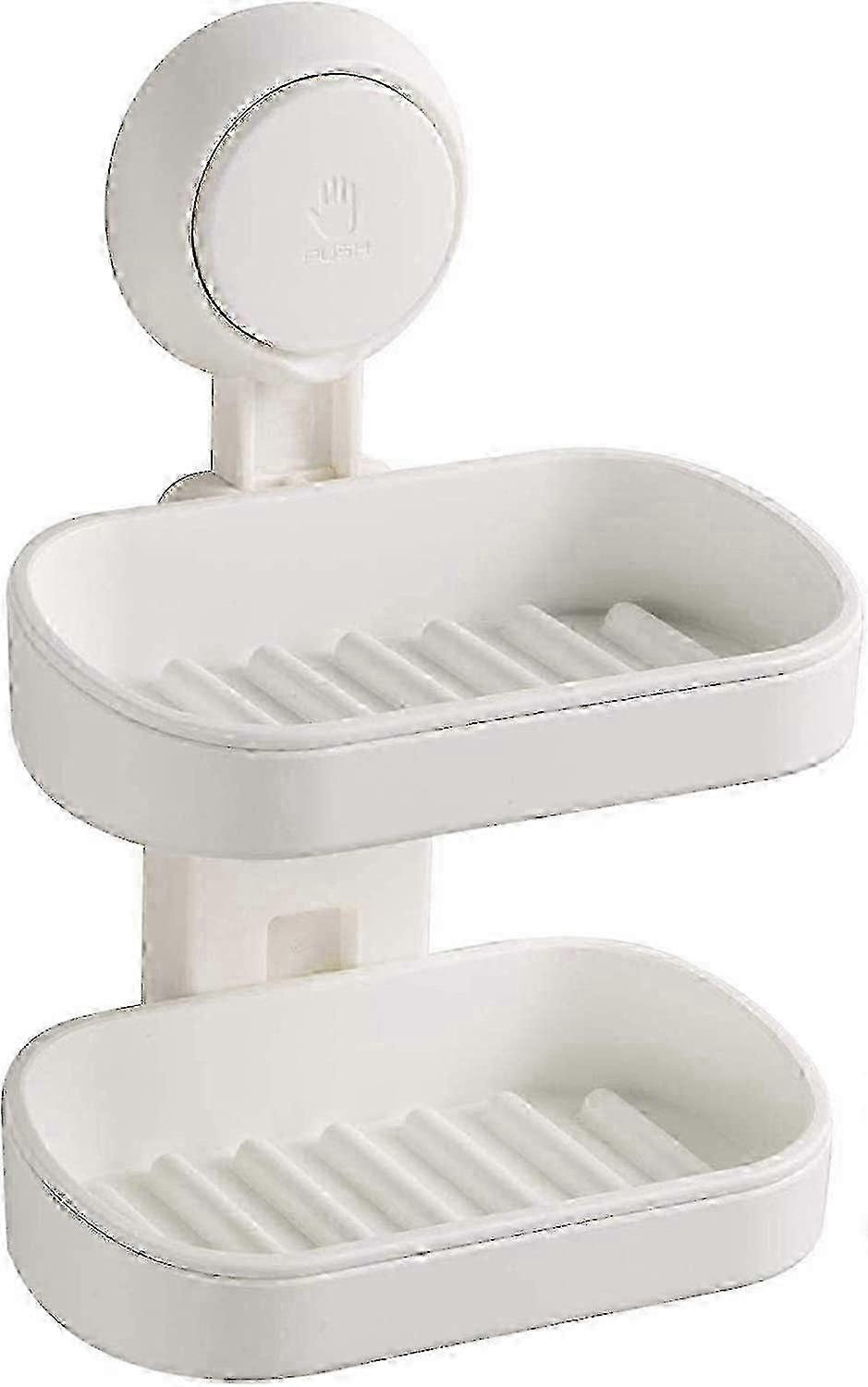 Reusable Soap Holder with Drainage System, Removable Double Layer Soap Dish for Bathroom & Kitchen, Heavy Duty Soap Tray Prevents Soap Mush