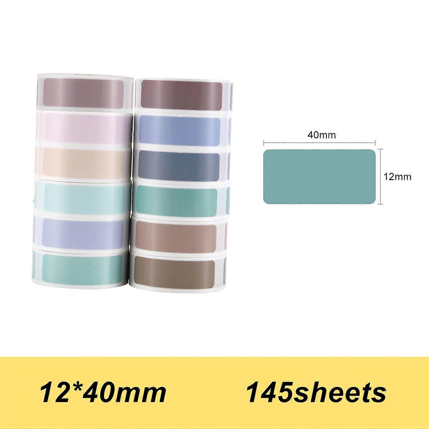 12roll/set Thermal Printing Label Paper Barcode Price Size Name Blank Labels Waterproof Tear Resistant 12x40mm 145sheets/roll for Home Organizer Super