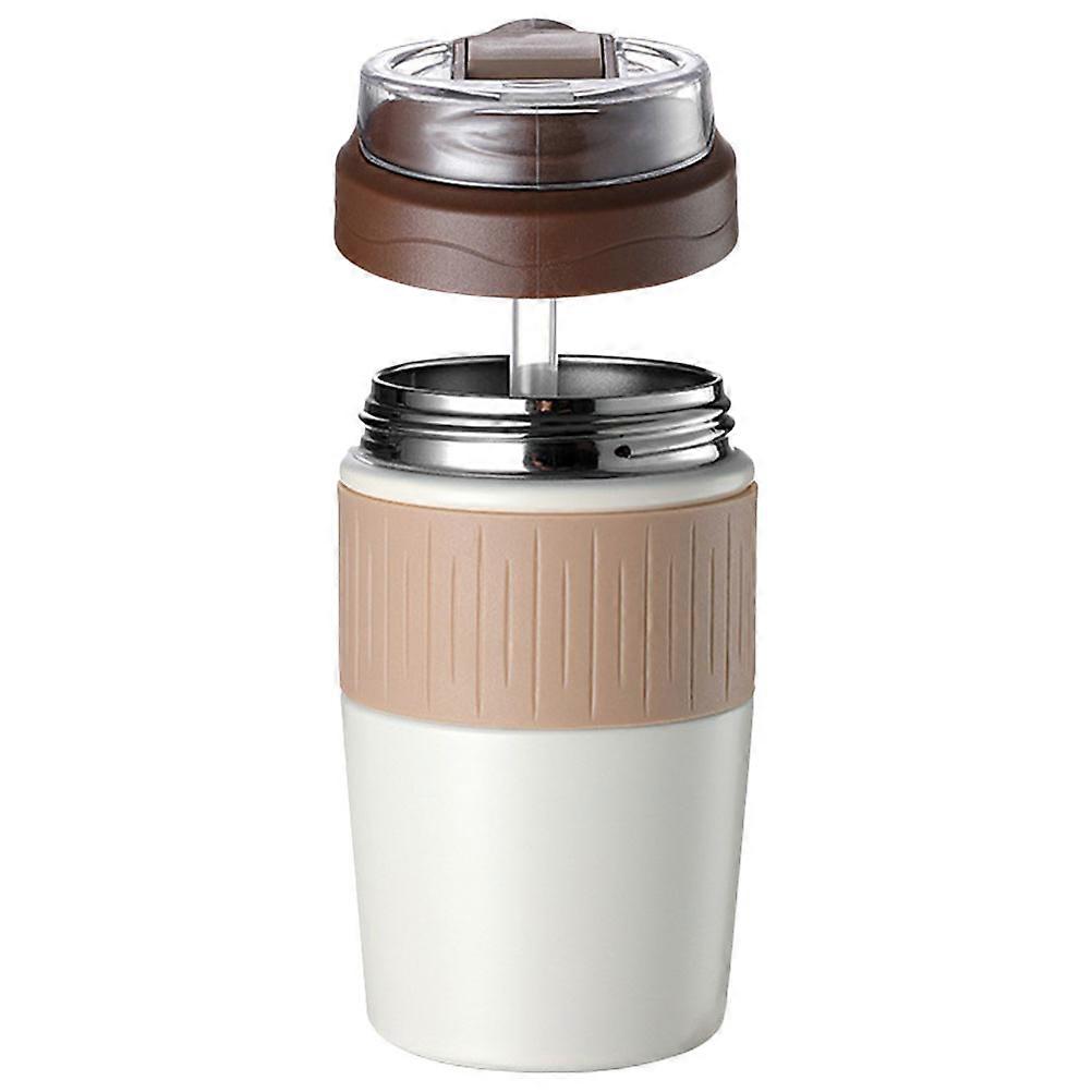 Portable Drinking Cup Coffee Cup Travel Daily Use for Kids Adults Stainless Steel Coffee Color One-Handed Operation 1Pack