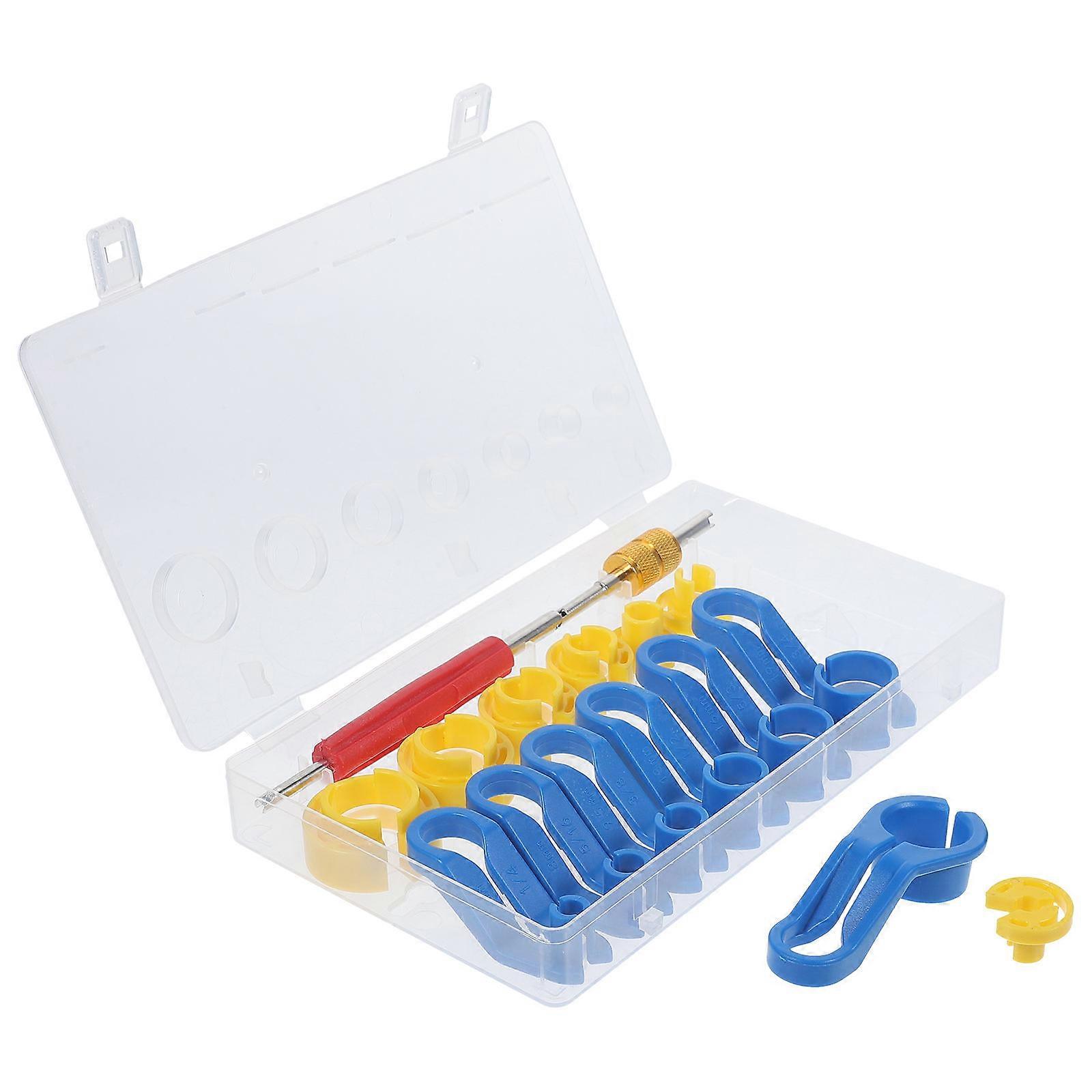 16 Piece Fuel Line Disconnect Tool Kit for Automotive Repairs – Durable Remover for Fuel and Cooler Lines with Offset Design for Tight Spaces