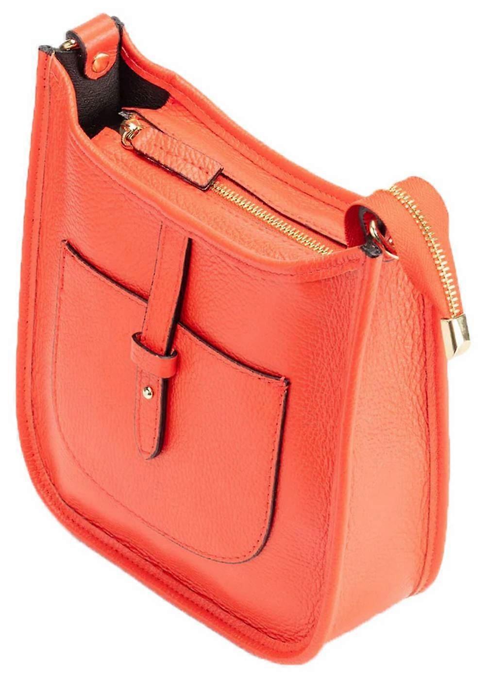 Elie Beaumont Messenger Bag - Coral Orange