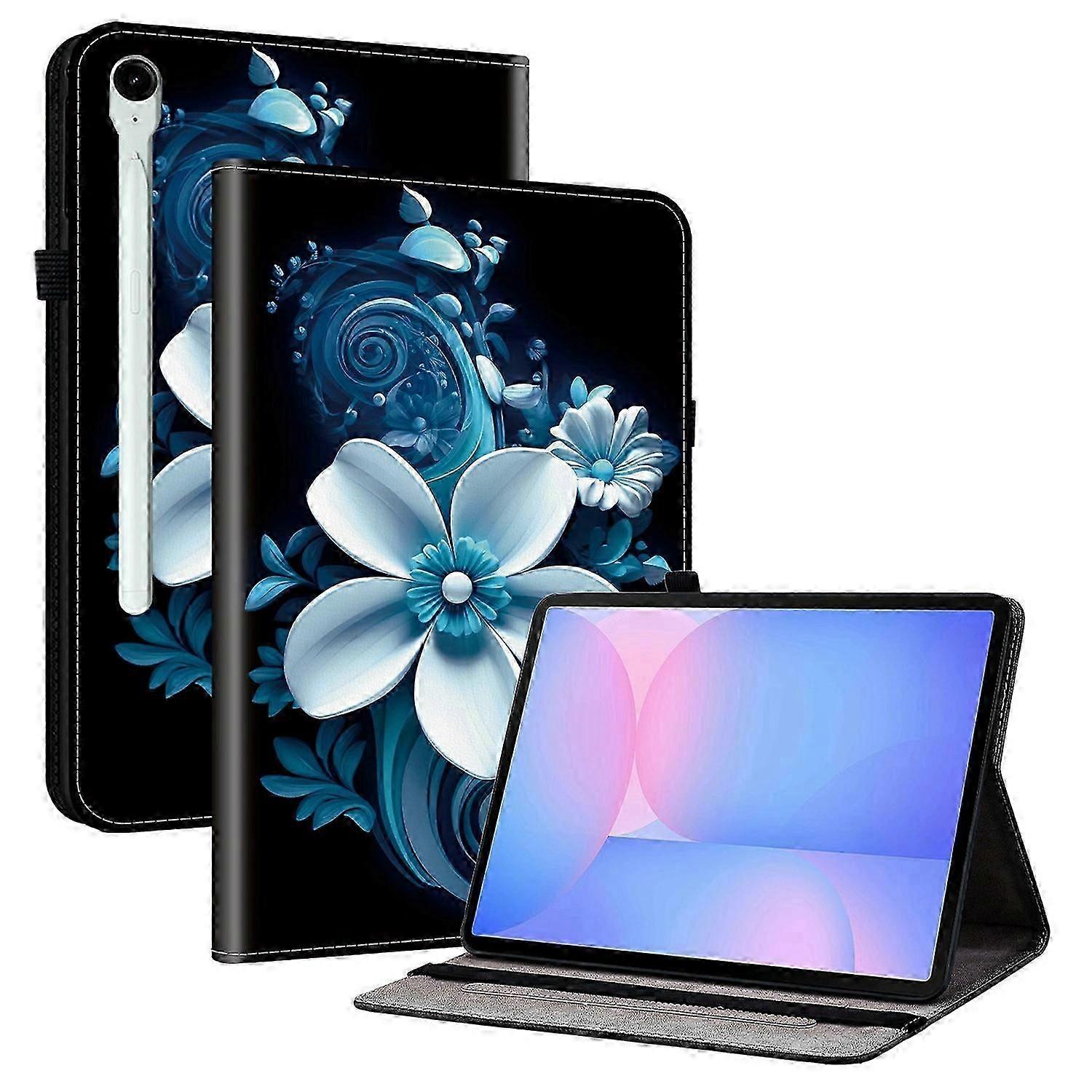 For Samsung Galaxy Tab S10 FE+ Leather Case Pattern Printed Stand Tablet Cover with Card Slots